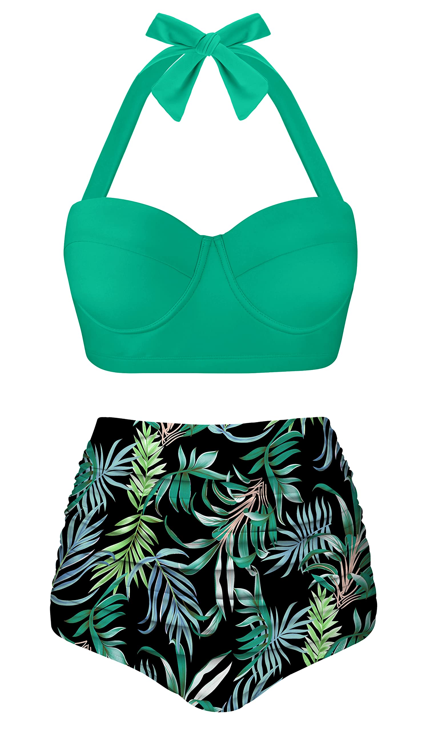 Vintage Polka Dot High Waisted Bikini Set for Women - Retro Swimwear Two Piece Bathing Suit for Beach, Pool Party & Summer Vacation