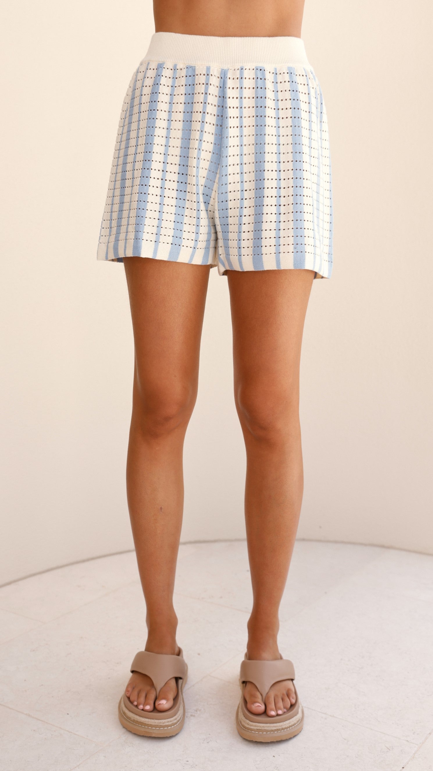Leonie Knit Shorts for Women - Soft & Comfortable Blue Summer Shorts | Perfect for Casual Wear, Beach, and Lounge