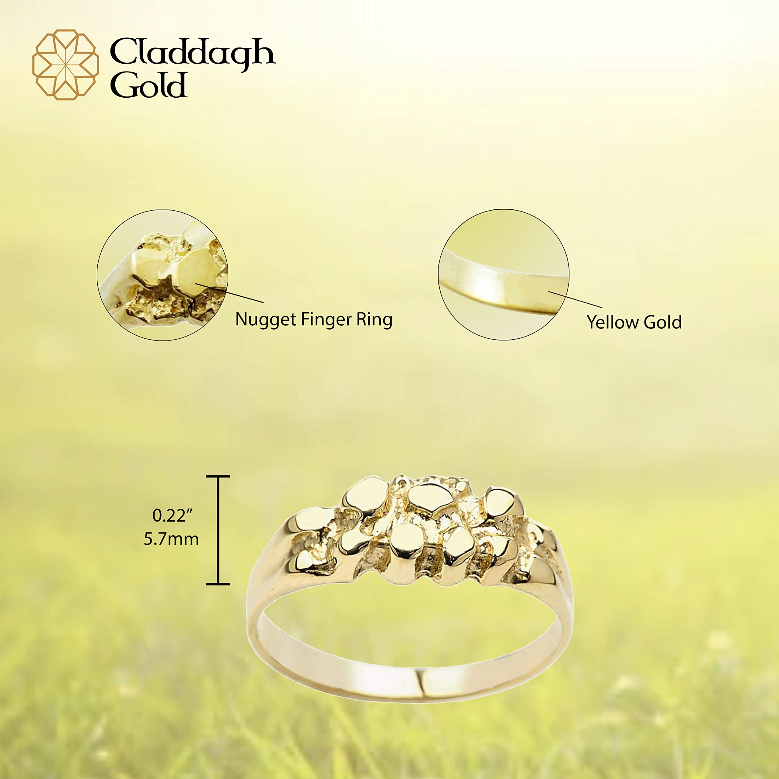 10K Rose Gold, White Gold, or Yellow Gold Nugget Pinky Ring - Elegant Tapered Band for Men & Women - Perfect for Gifts, Weddings, and Everyday Luxury