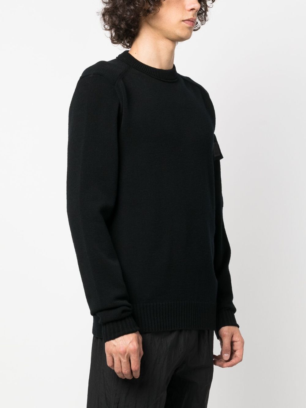 C.P. COMPANY METROPOLIS Black Sweater for Men | Premium Wool Pullover | Streetwear & Urban Fashion | Perfect for Casual Outings & Winter Layering