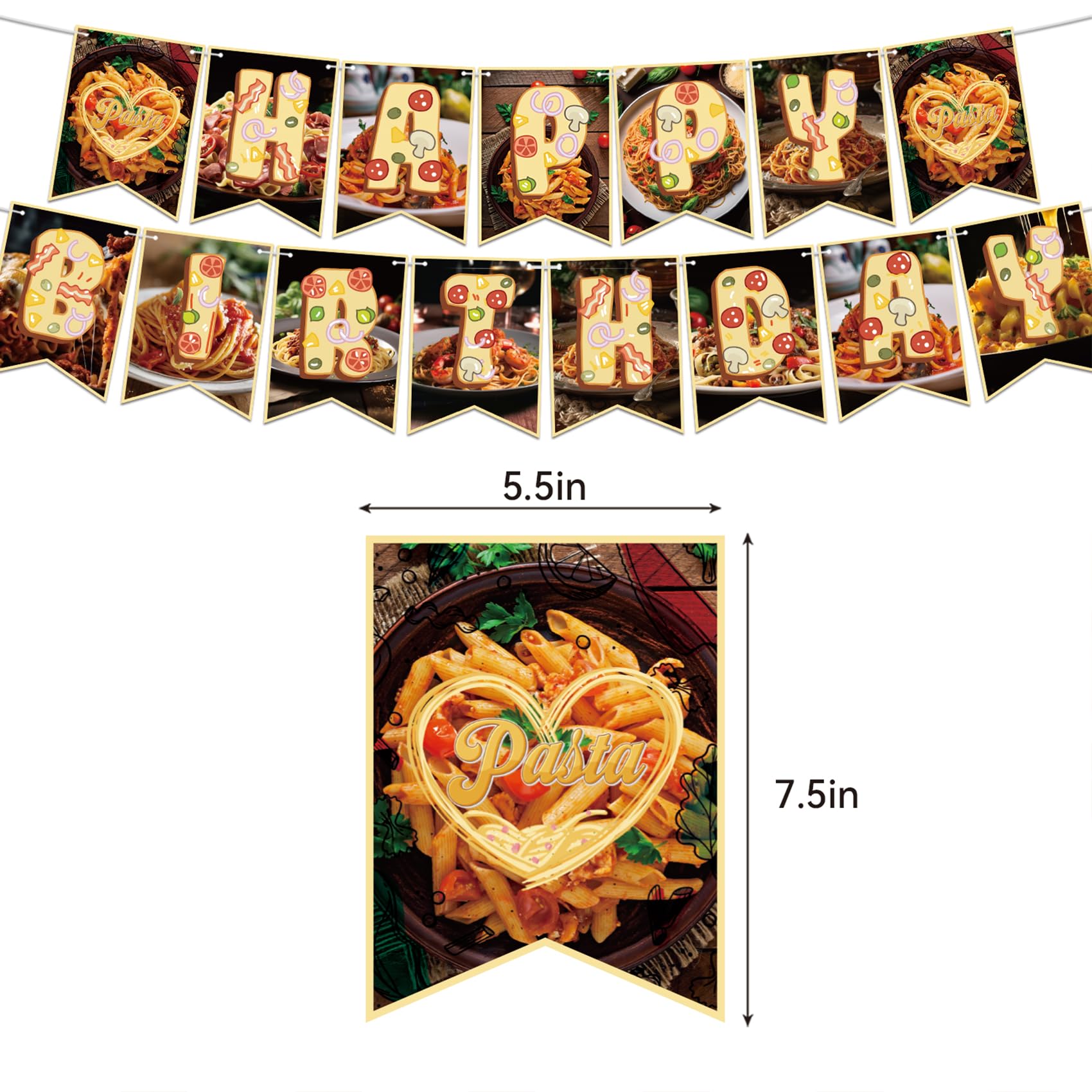 Pasta Party Decorations Set - Spaghetti Birthday Party Supplies with Happy Birthday Banner, Cake Topper, Cupcake Toppers, Hanging Swirls & Balloons - Perfect for Italian-Themed Birthday Parties, Pasta Lover Celebrations & Fun Family Gatherings