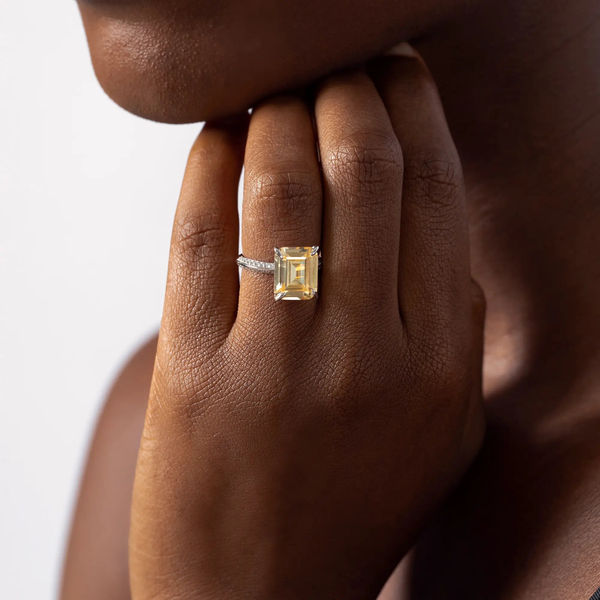 Natural Citrine Baguette Ring - 14K Gold Plated Gemstone Jewelry for Women | Elegant Stackable Ring for Everyday Wear, Gift Giving & Special Occasions