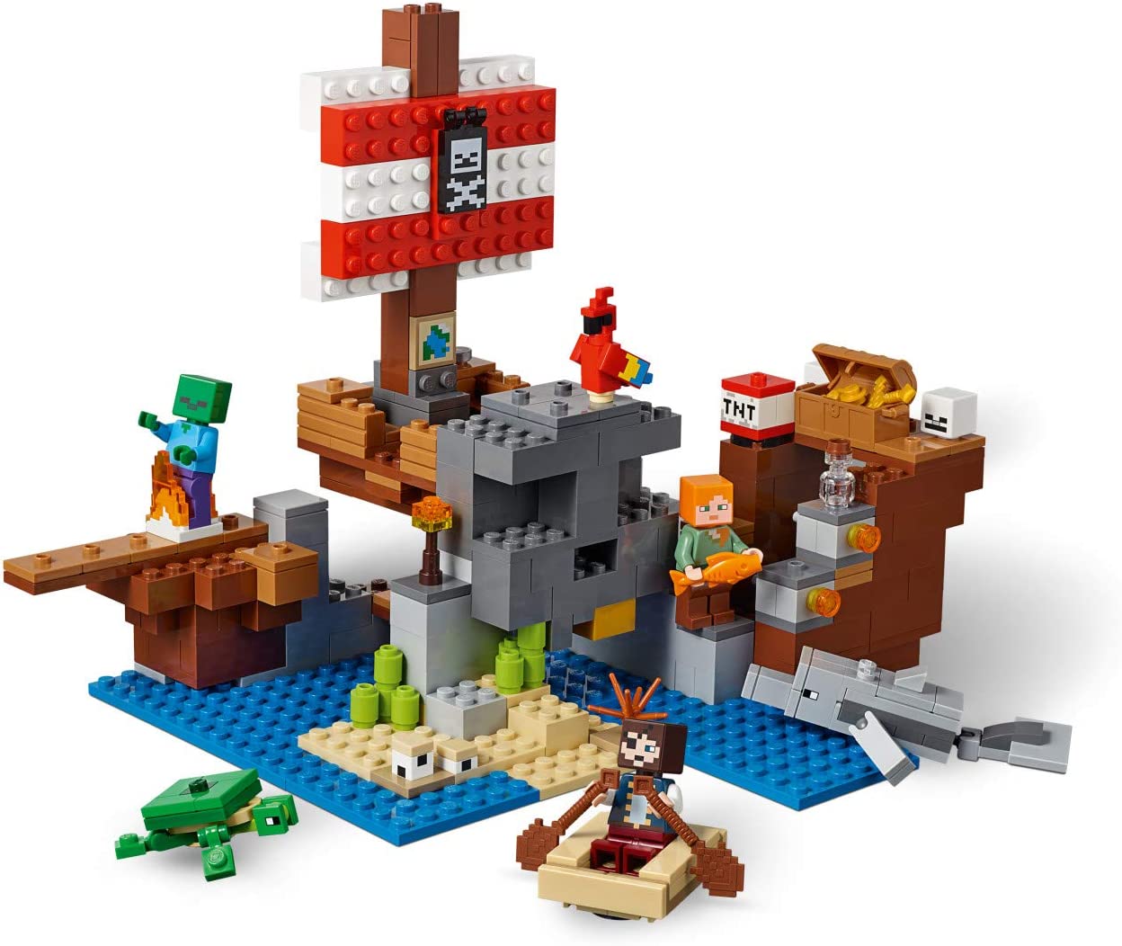LEGO Minecraft The Pirate Ship Adventure 21152 Building Blocks Set - Creative Toy for Kids & Adults | Perfect for Minecraft Fans, Birthday Gifts & Family Game Night