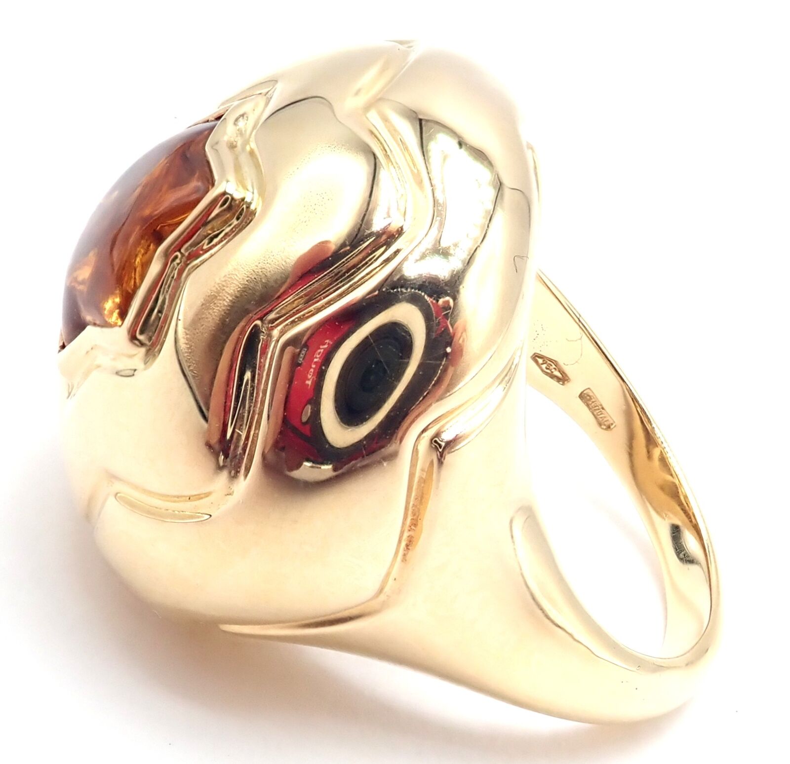 Authentic Bulgari Bvlgari 18k Yellow Gold Star of David Citrine Bombe Ring - Luxury Jewelry for Special Occasions & Gifts