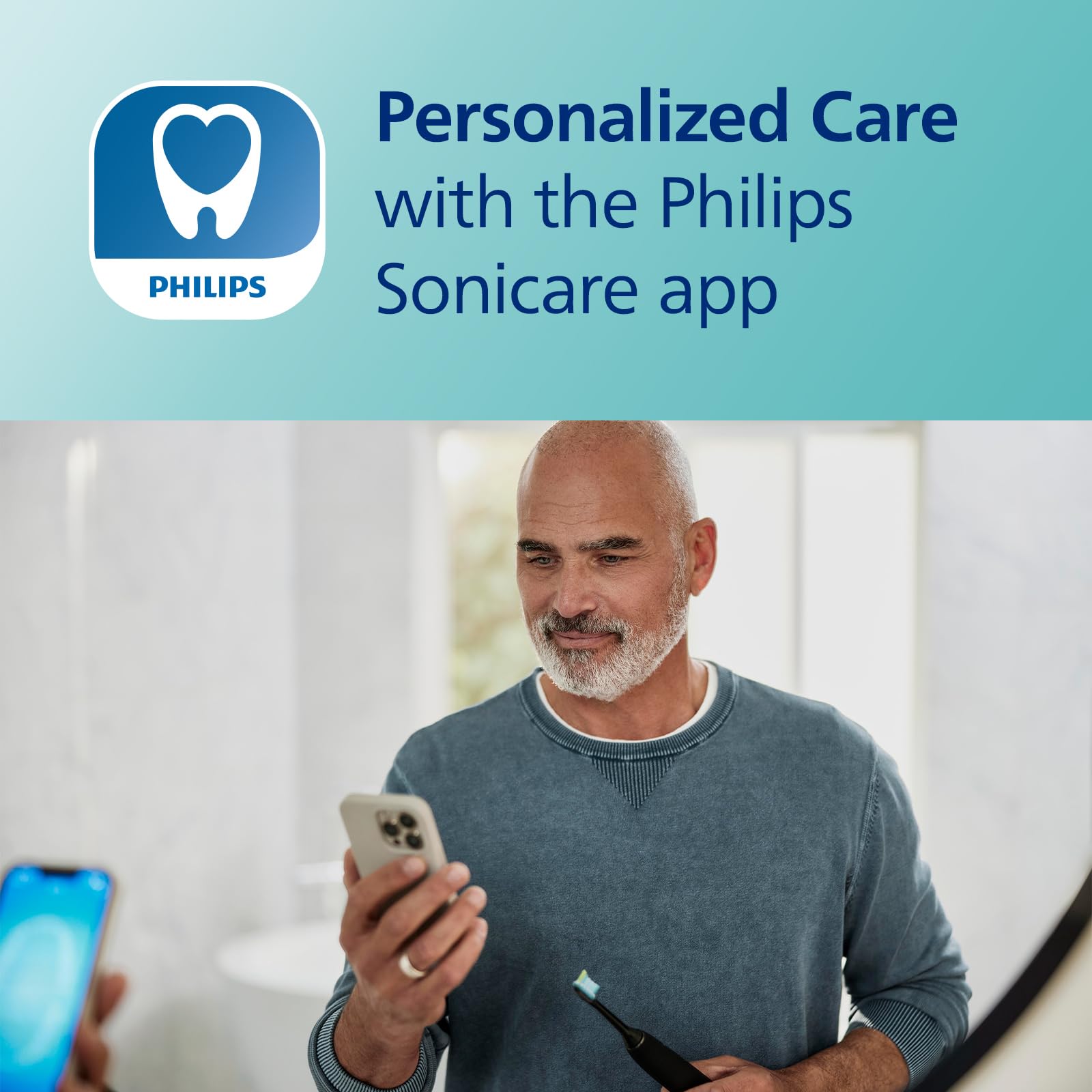 Philips Sonicare DiamondClean Smart 9750 Electric Toothbrush - Sonic Toothbrush with Bluetooth App, Pressure Sensor & Brush Head Detection, 5 Modes & 3 Intensity Levels (Lunar Blue, HX9954/74) | Perfect for Travel, Home Use & Professional Dental Care