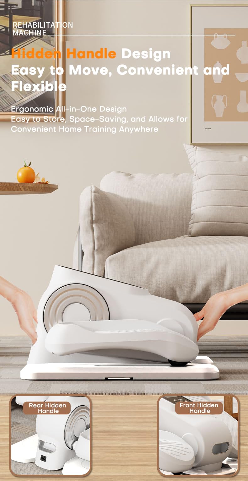 Quiet Electric Under Desk Elliptical Machine - Portable 12-Speed Seated Leg Exerciser with Remote Control | Compact Low-Impact Mini Elliptical for Seniors, Home Office & Gym | Perfect for Workouts While Working, Watching TV or Recovering from Injury
