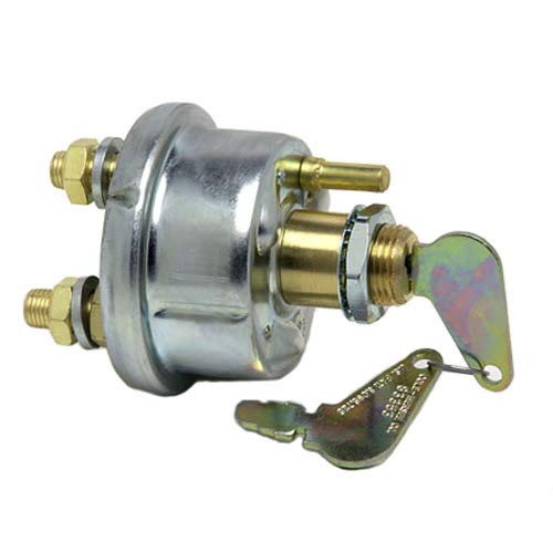 Cole Hersee 2484-03-BX 2 Position Key Rotary Master Disconnect Switch (83353) - Heavy Duty Battery Cut Off for Marine, RV & Automotive Use
