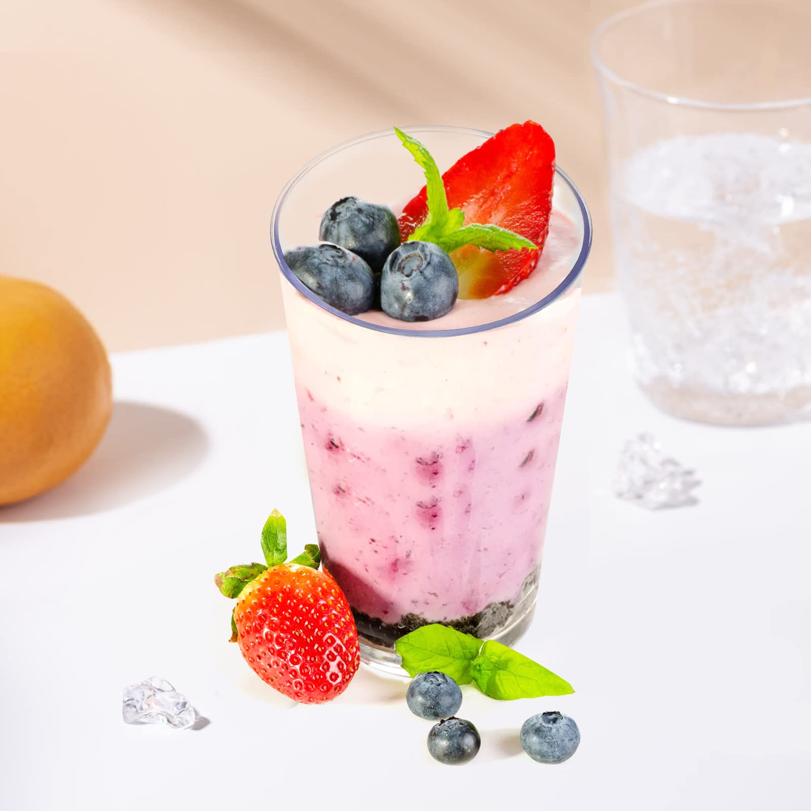 Peohud 100 Pack 3oz Plastic Dessert Cups with Spoons - Mini Disposable Parfait, Pudding & Appetizer Shot Glasses for Parties, Events, Catering & Home Dessert Serving