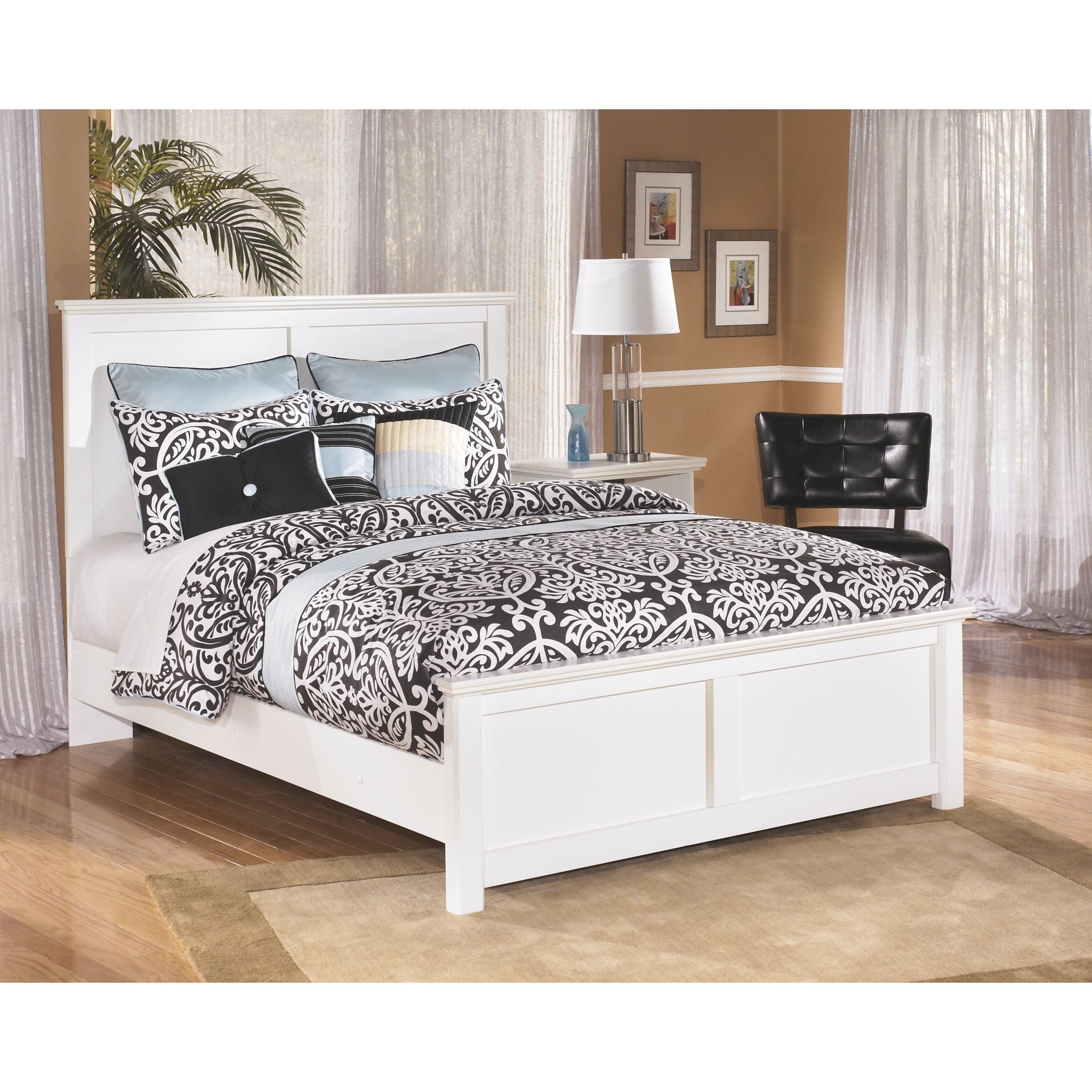 Bostwick Shoals 5-Piece Queen Size Bedroom Set - White Wooden Panel Bed Frame with Matching Furniture for Modern Home Decor | Perfect for Master Bedroom or Guest Room Setup