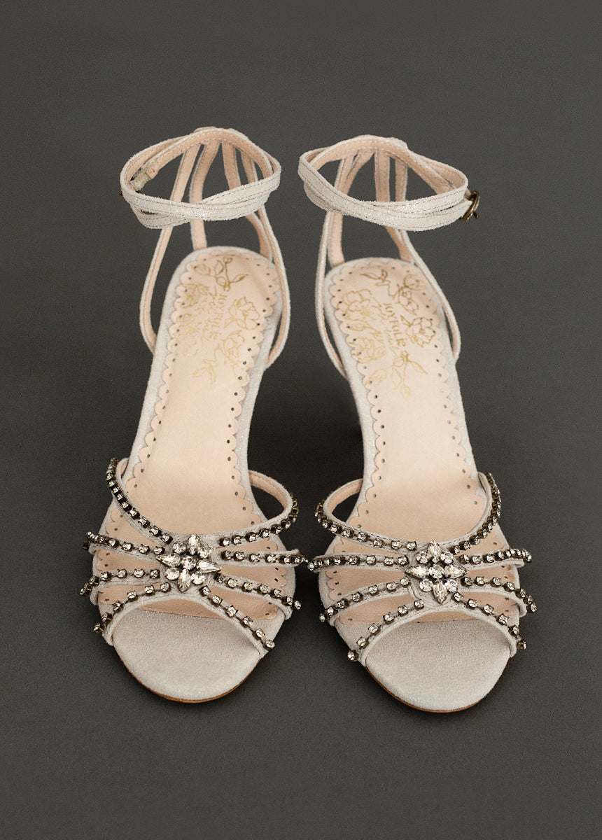 Maelyn Silver Leather Heel Shoes for Women - Elegant High Heels for Party, Wedding & Evening Events
