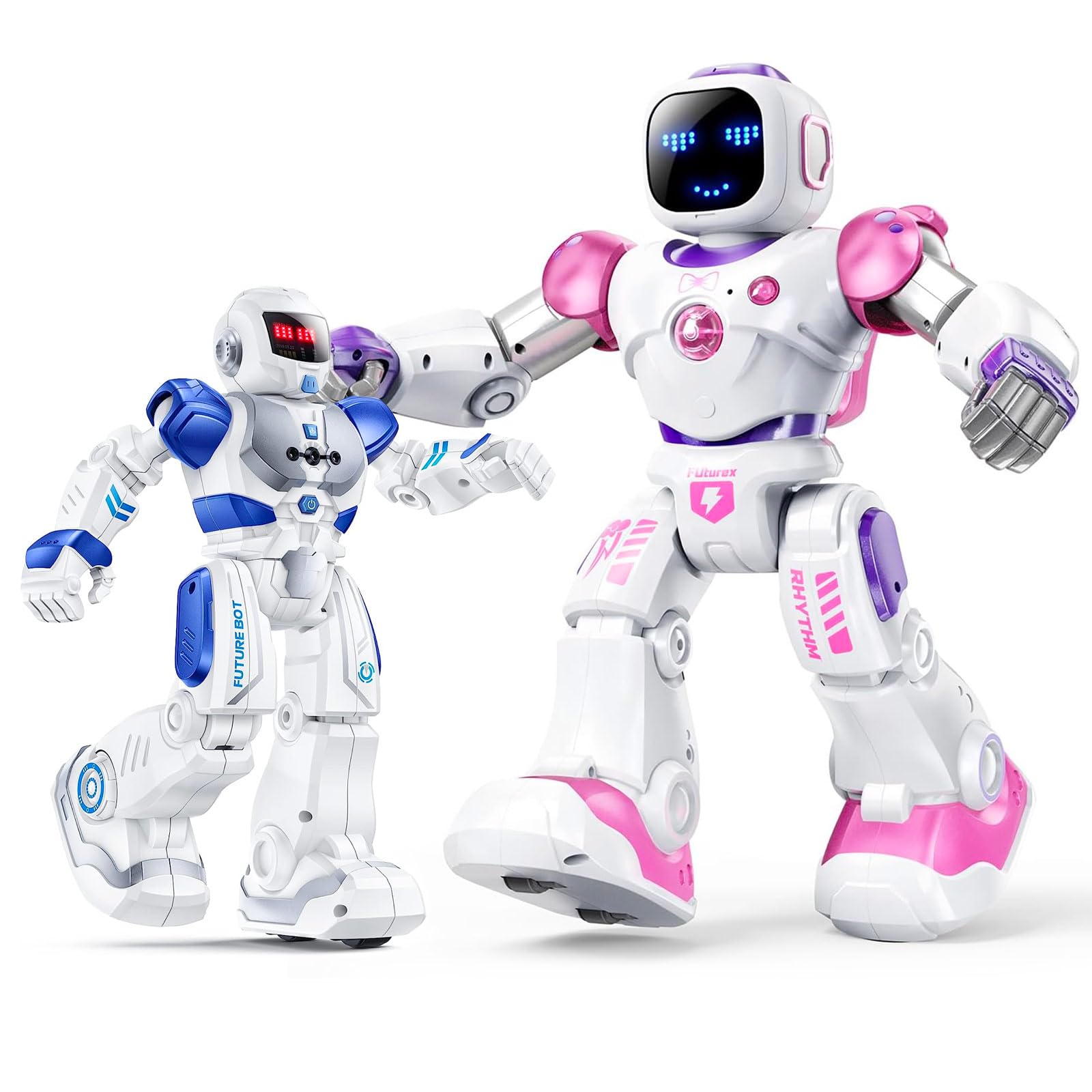 Ruko 6088 Smart Blue Robot & 1088 Smart Pink Robot - Intelligent Programmable Toys for Kids STEM Learning | Perfect for Birthday Gifts, Classroom Activities & Home Play