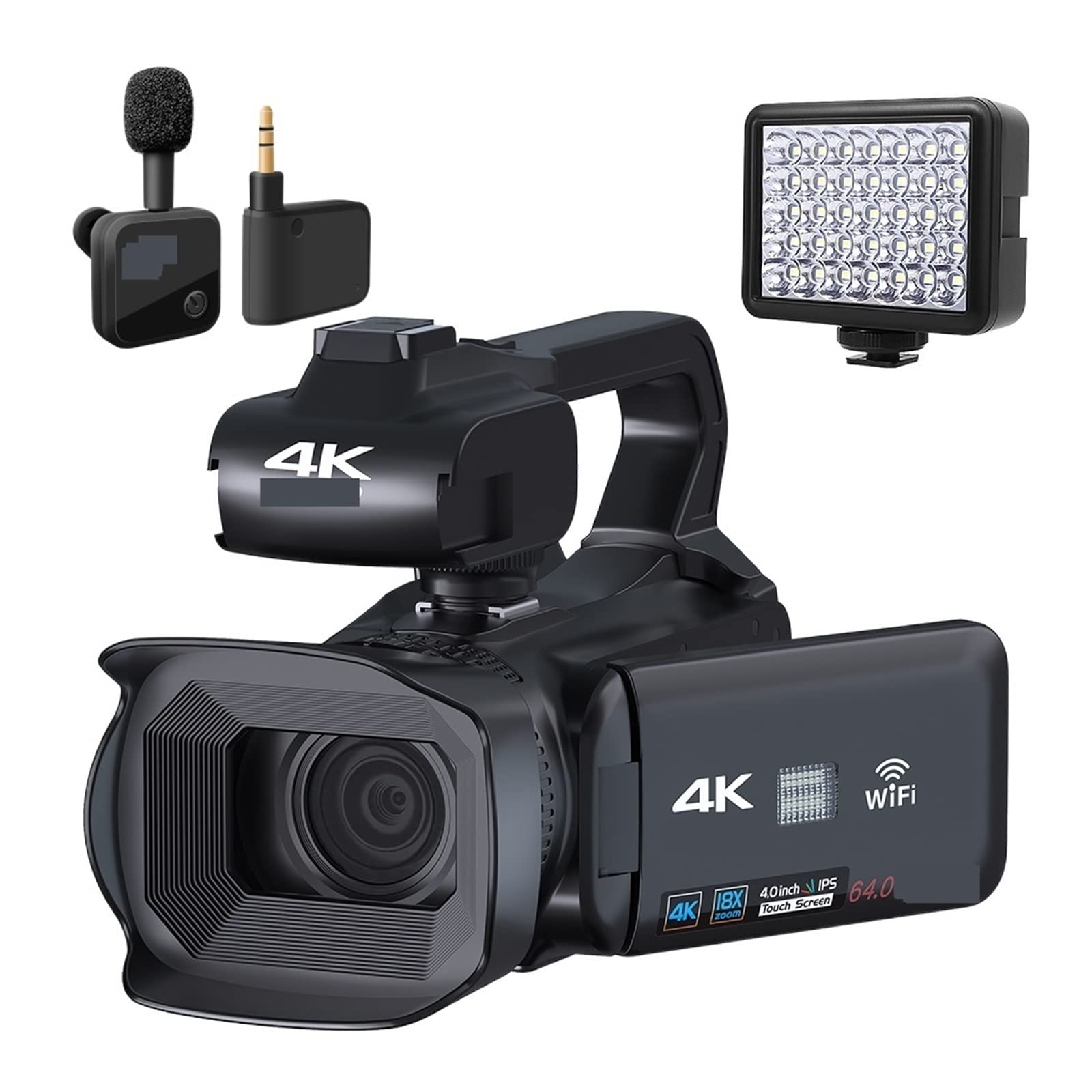 BODORME 64MP 4K Digital Camera with Auto Focus - Professional Vlogging & Live Streaming (128G SD Card & MIC Light Included)