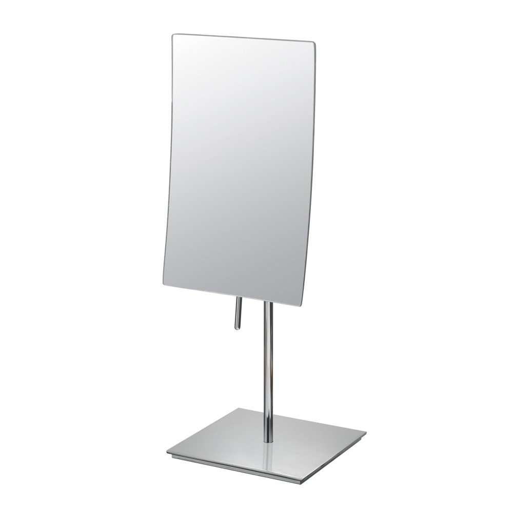 Mirror Image 82243 Minimalist Rectangular Vanity Mirror with 3X Magnification - Chrome Finish for Makeup, Grooming & Bathroom Decor