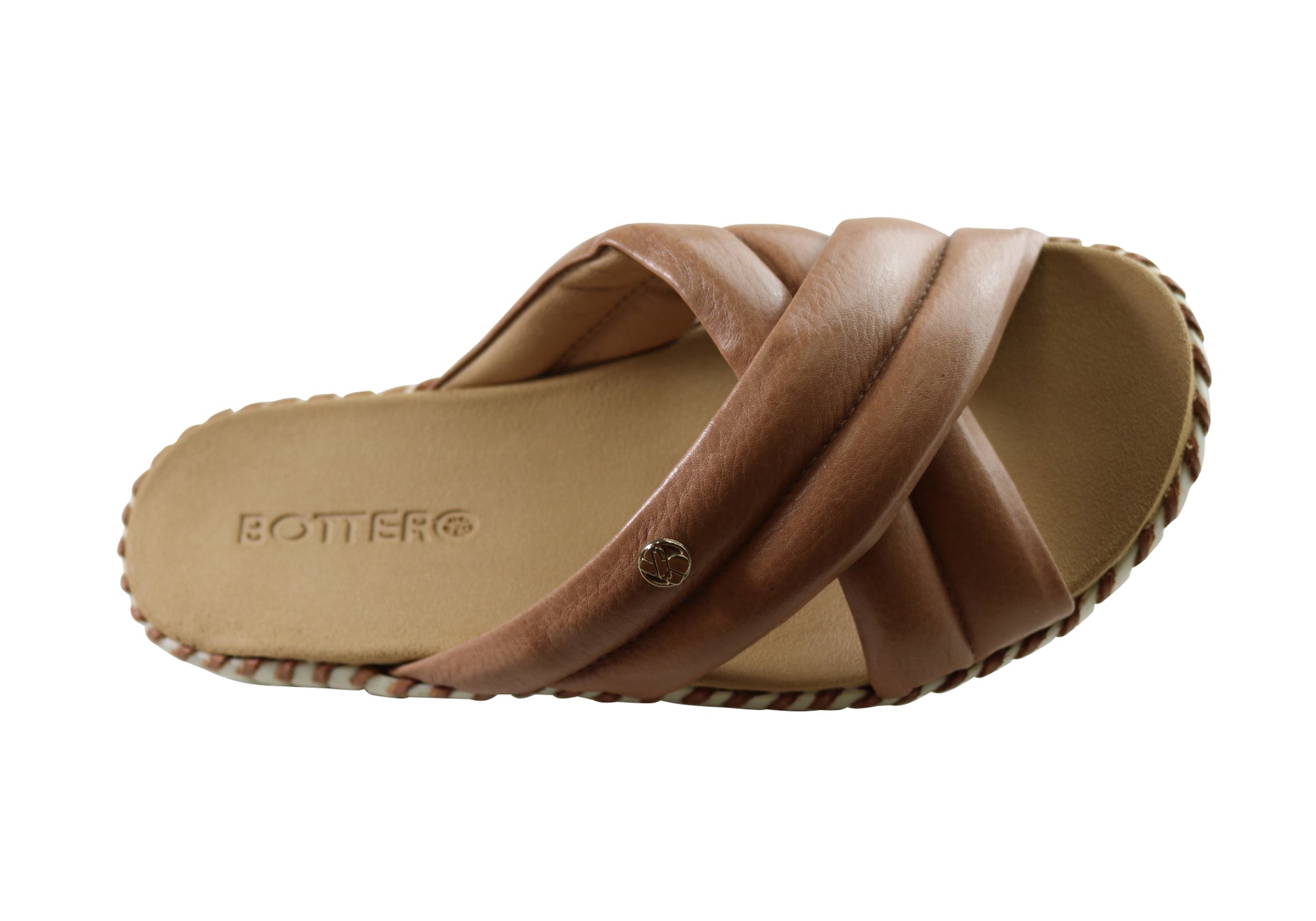 Bottero Bonnie Women's Comfort Leather Slides Sandals - Handmade in Brazil - Perfect for Beach, Pool & Summer Vacations