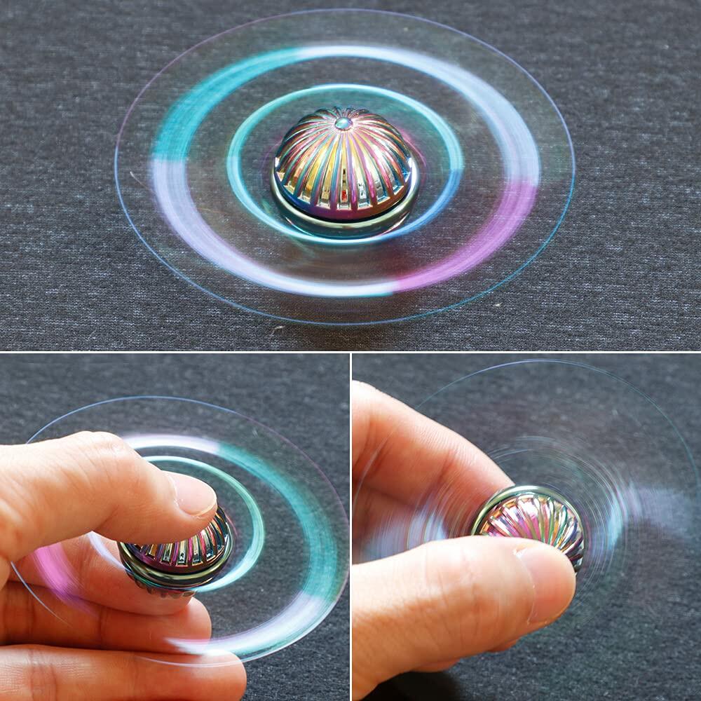 Premium Golden Metal Fidget Spinners - Stress Relief Hand Spinner Desk Toy (2 Pack) for Adults & Kids - Office, Classroom, Travel & Anxiety Relief