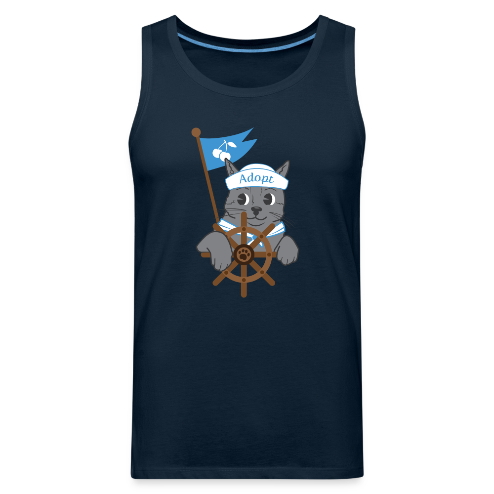 Door County Sailor Cat Classic Premium Tank Top - Vintage Nautical Style Cotton Shirt for Men & Women - Perfect for Summer, Beach, and Casual Outings