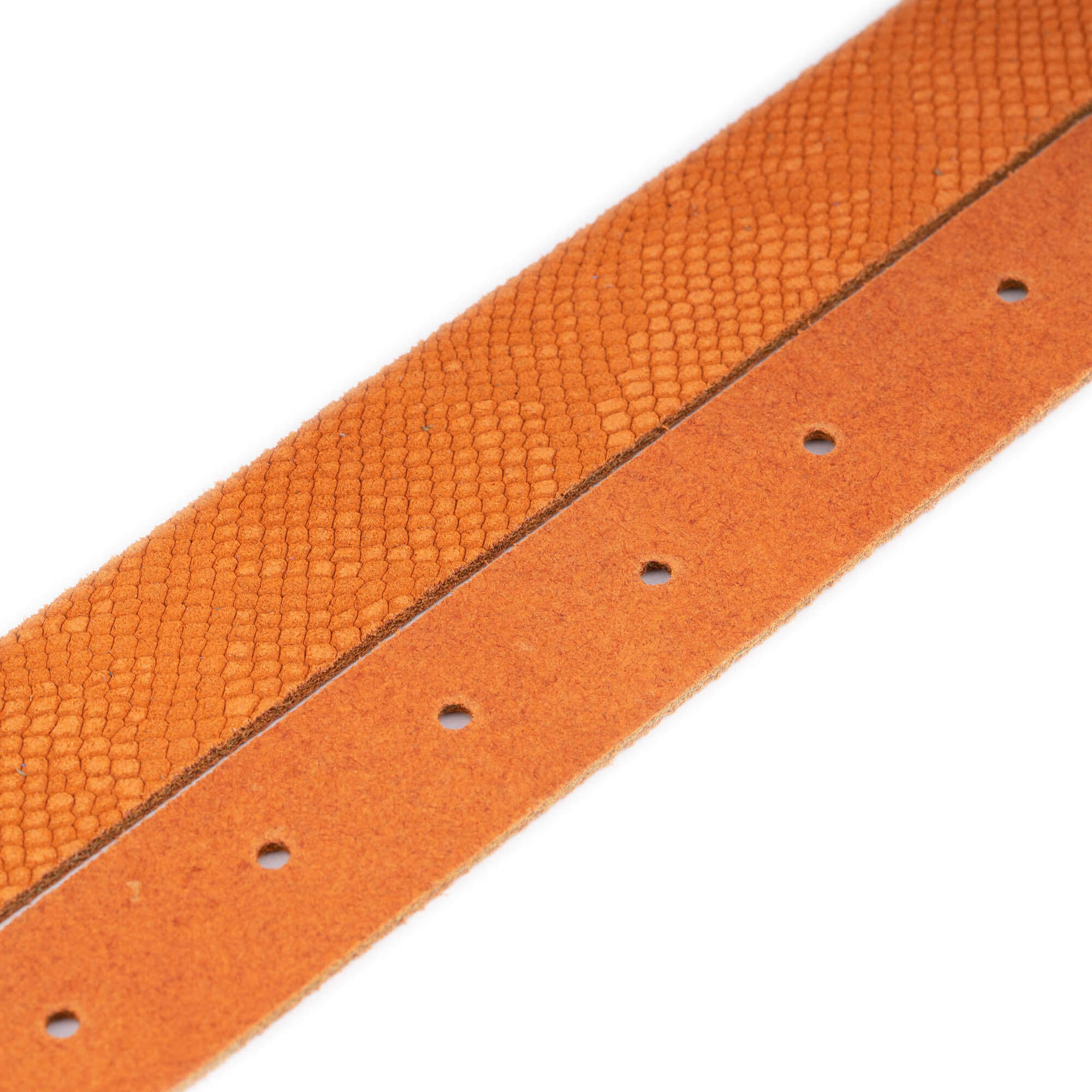 Montblanc Replacement Belt Strap - 2.5cm Orange Suede with Snake Embossed Design | Perfect for Luxury Accessory Upgrades & Formal Occasions