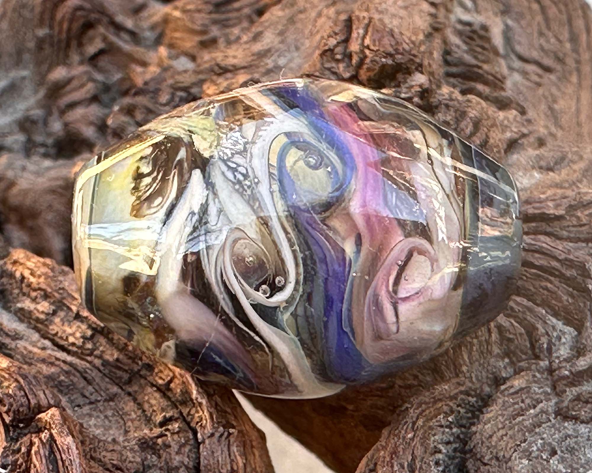Handmade Blue Organic Lampwork Glass Focal Bead - SRA Certified for Jewelry Making, DIY Crafts, and Beading Projects | Perfect for Necklaces, Bracelets, and Earrings