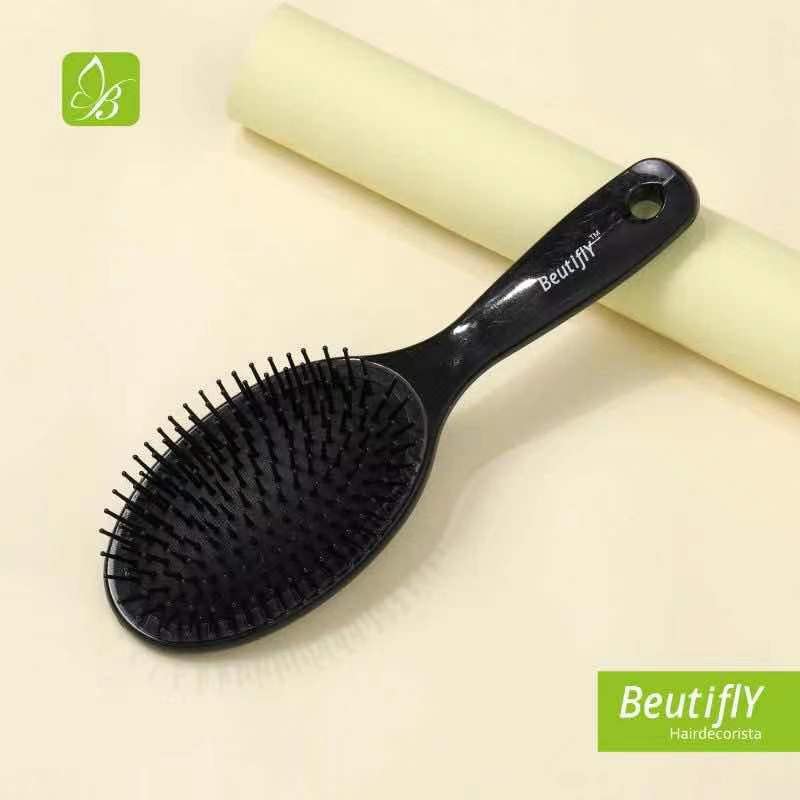 Beautyfly Paddle Hair Brush with Soft Bristles - Detangling Brush for All Hair Types (Men & Women) - Black | Perfect for Daily Styling, Salon Use & Travel