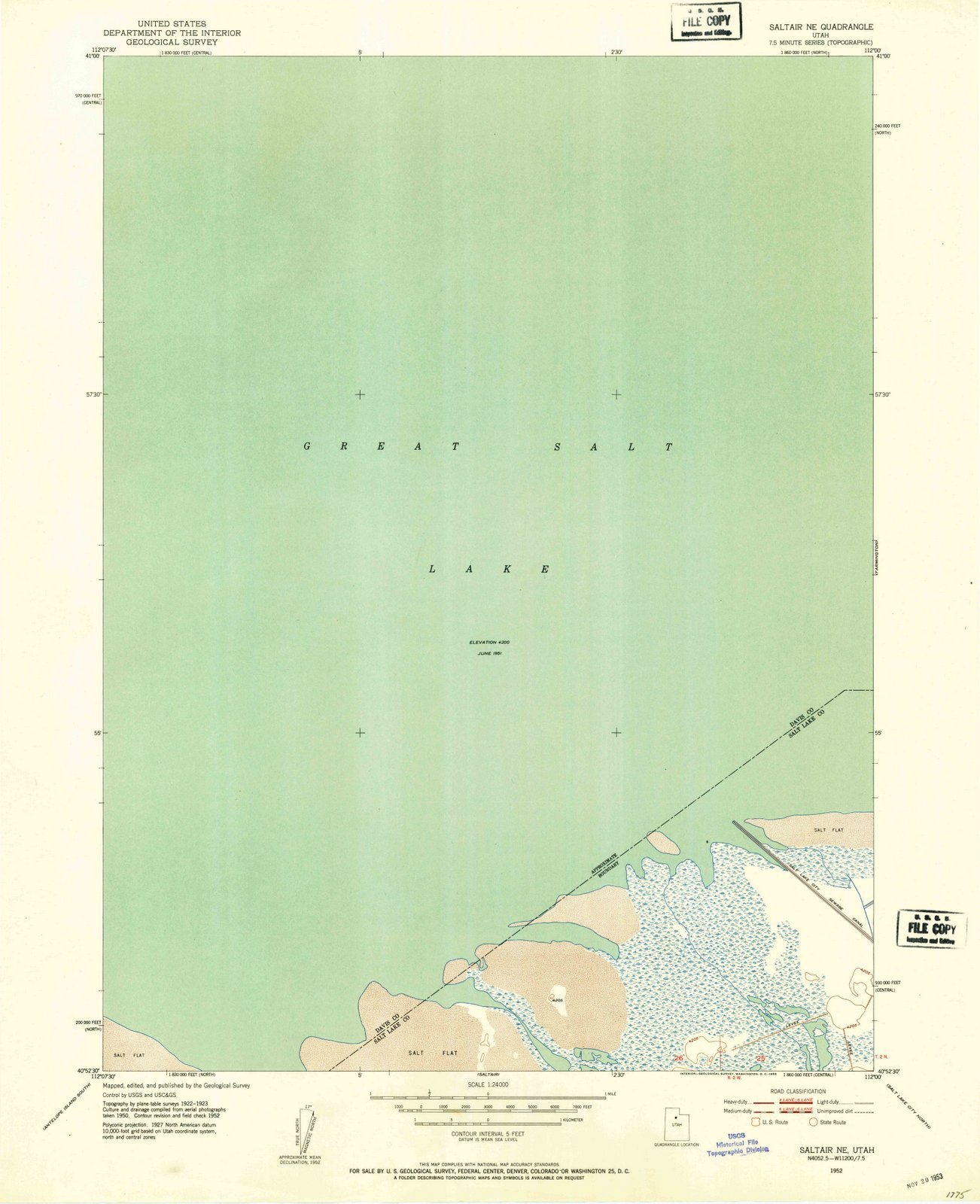 1952 Saltair, Utah USGS Historical Topographic Map - Vintage Wall Art Decor (44x55 Inches) - Perfect for Home Office, Classroom & History Enthusiasts