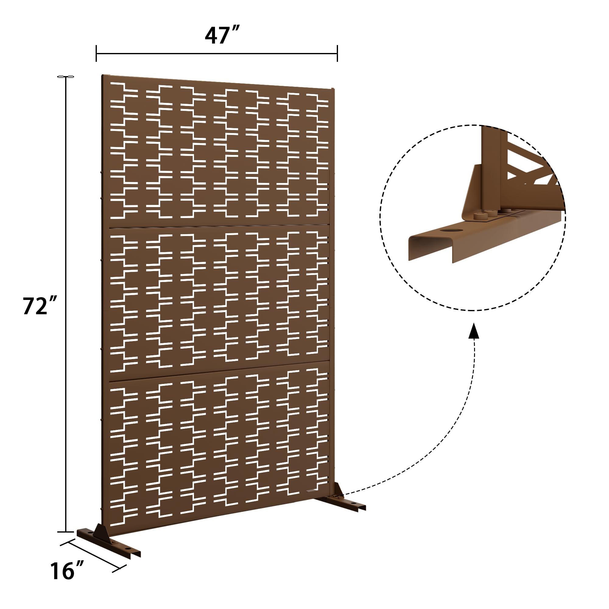 Elevens Patio Privacy Screen with Stand - Outdoor Balcony & Indoor Room Decorative Divider Fence Screen (Rectangle, Brown) - Perfect for Backyard, Deck, Garden & Home Office Privacy