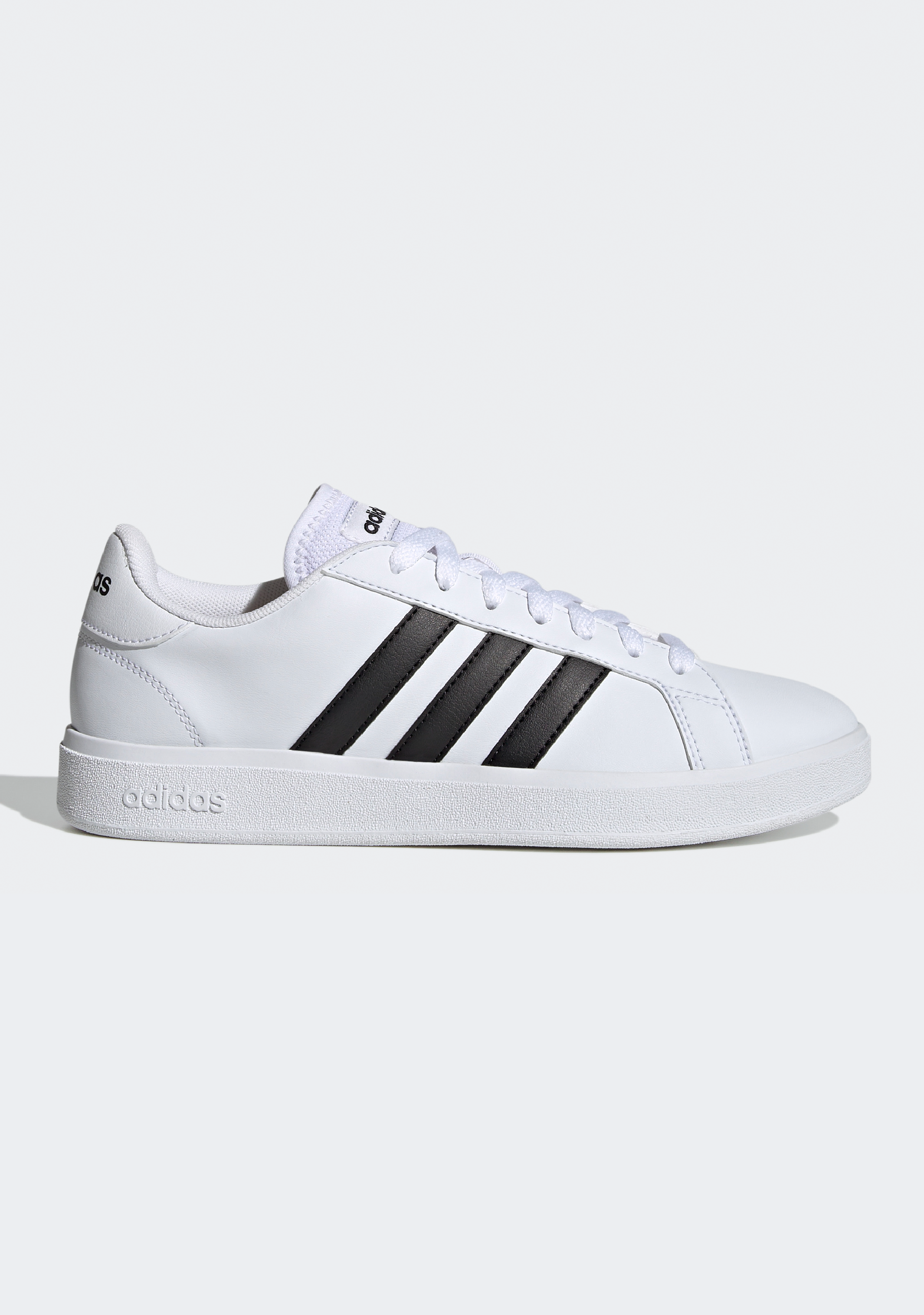 Adidas Women's Grand Court Base Sneakers - White & Black Classic Tennis Shoes for Women | Comfortable Casual & Sports Wear for Gym, Running, Walking