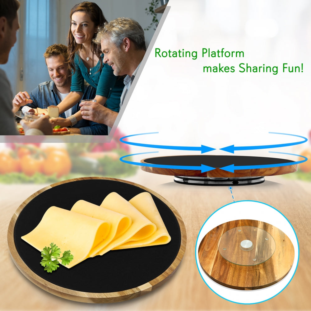 Premium Wooden Cheese Board Set - Charcuterie Serving Platter with Knives for Entertaining, Wine Pairing & Party Appetizers