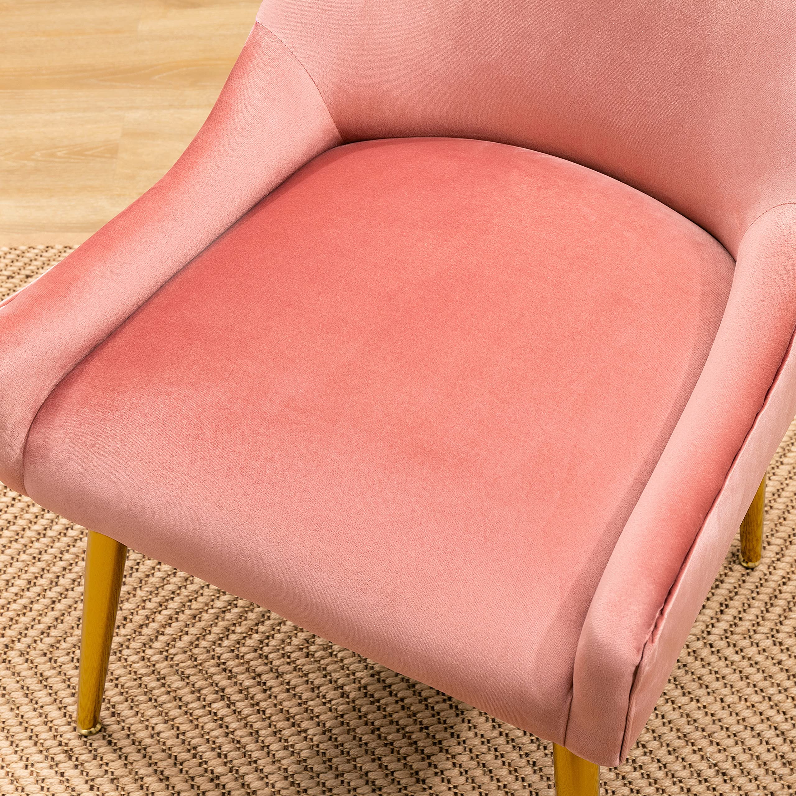 Modern Velvet Accent Chair with Metal Legs - Upholstered Armchair for Living Room, Bedroom, Office & Study | Comfortable Club Chair for Dining & Leisure | Rosewood & Velvet Fabric (Perfect for Reading Nook, Home Decor & Small Spaces)