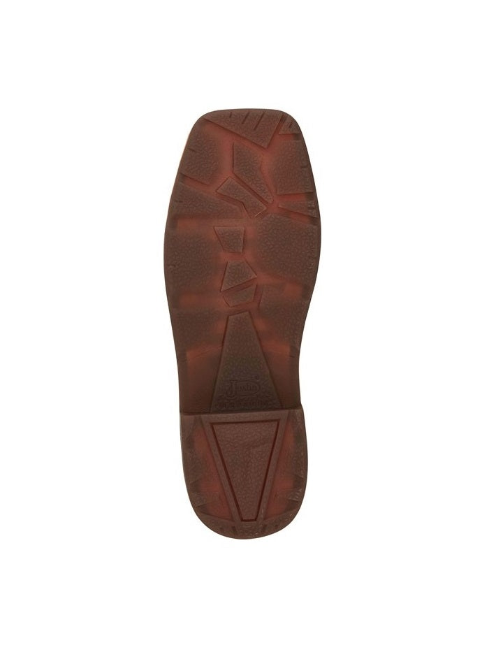 Justin CR4012 Men's Waterproof Steel Toe Pull-On Work Boots - Rustic Brown - Slip Resistant, Electrical Hazard Protection for Construction & Outdoor Work