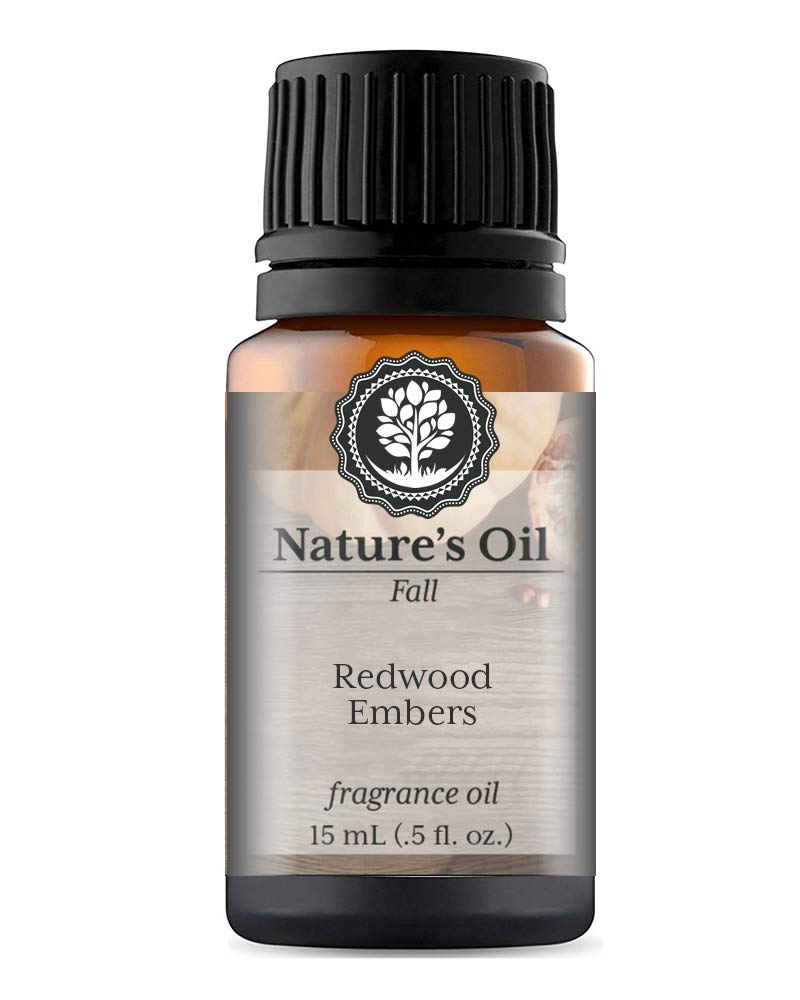 Redwood Embers Fragrance Oil - 15ml Premium Essential Oil for Aromatherapy Diffusers, Handmade Soap, Scented Candles, Body Lotion, Home Fragrance, Linen Spray, Bath Bombs & DIY Slime - Perfect for Relaxation, Spa Days & Cozy Home Ambiance