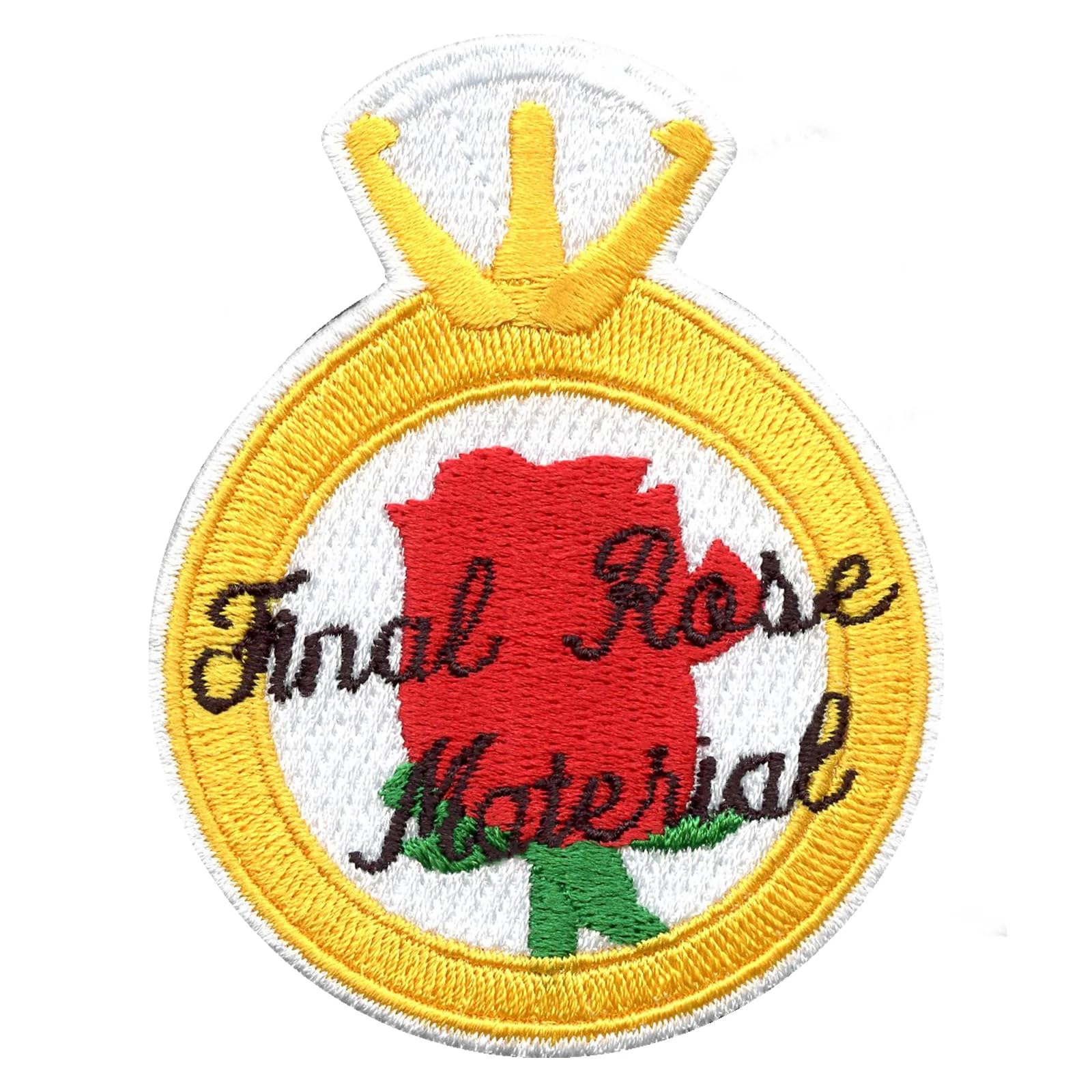 Elegant Diamond Ring Final Rose Iron-On Embroidered Patch - Perfect for DIY Clothing, Bags, and Accessories Customization