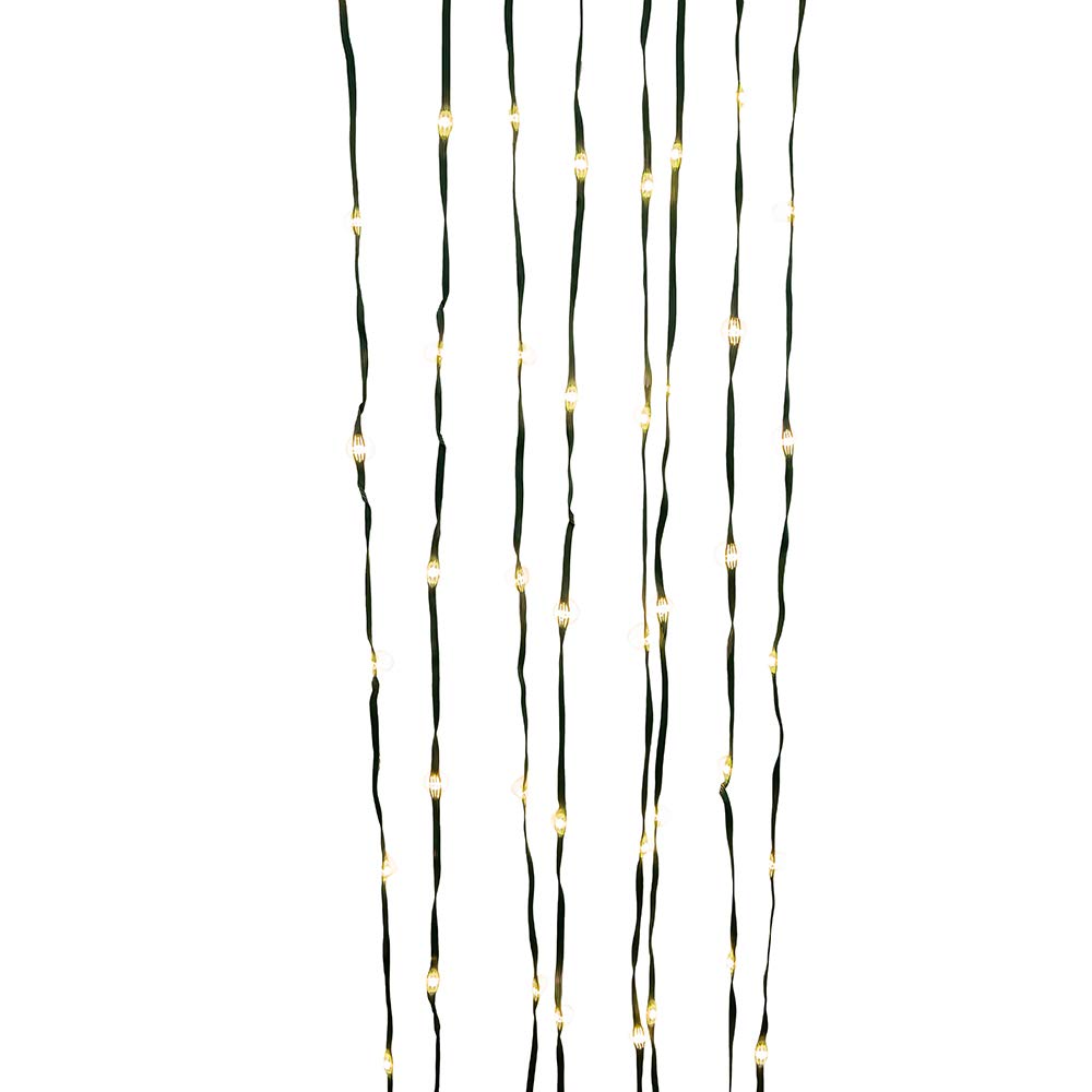 Kurt S. Adler 100-Light Warm White LED Green Wire Connectable PVC Christmas String Lights - Perfect for Holiday Decor, Tree Trimming & Party Lighting