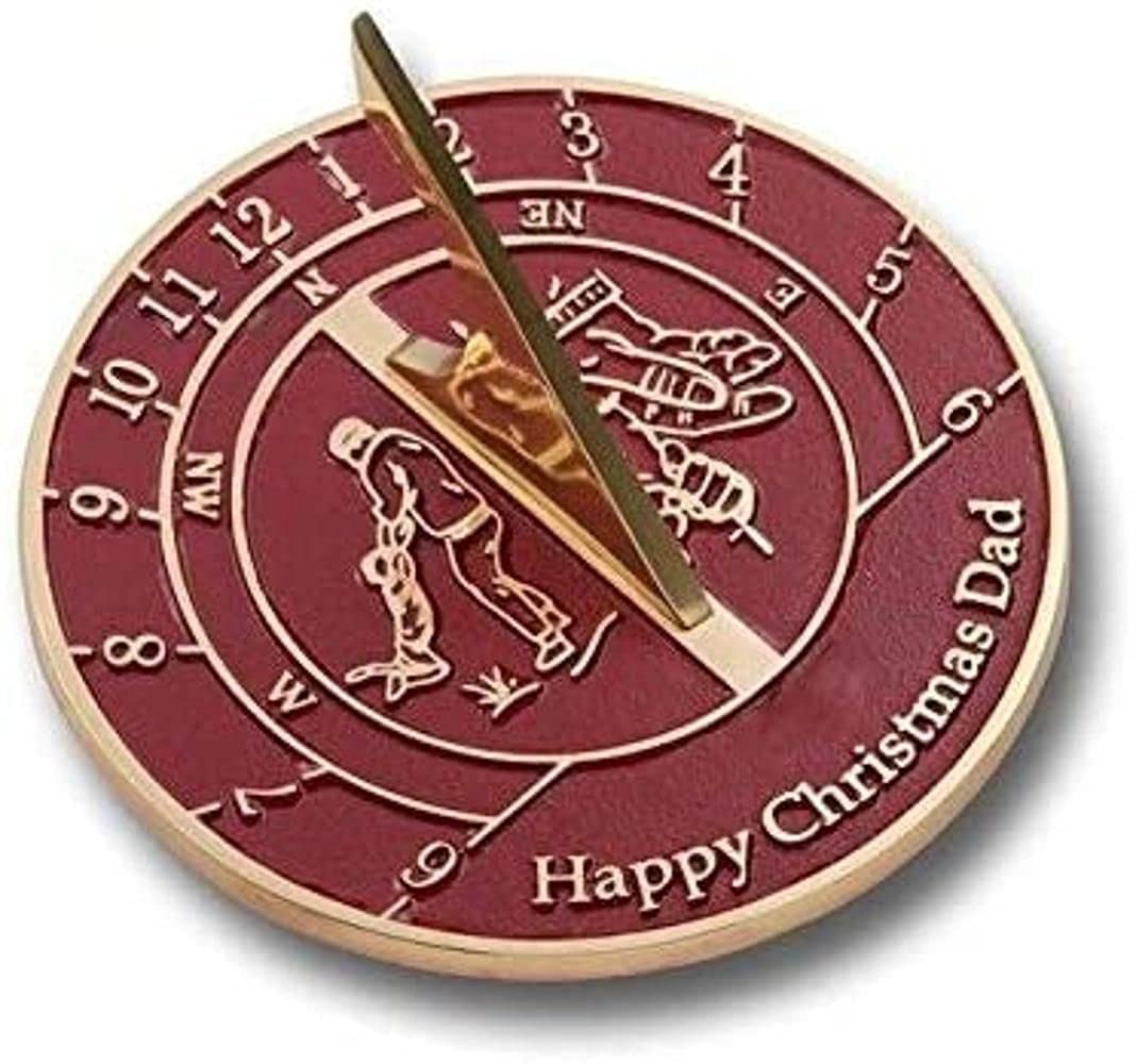 Handmade Heavy Duty Cast Brass Sundial - Unique Christmas Gift for Dad, Garden Decor, Outdoor Timepiece, Perfect for Patio, Backyard & Holiday Decorations