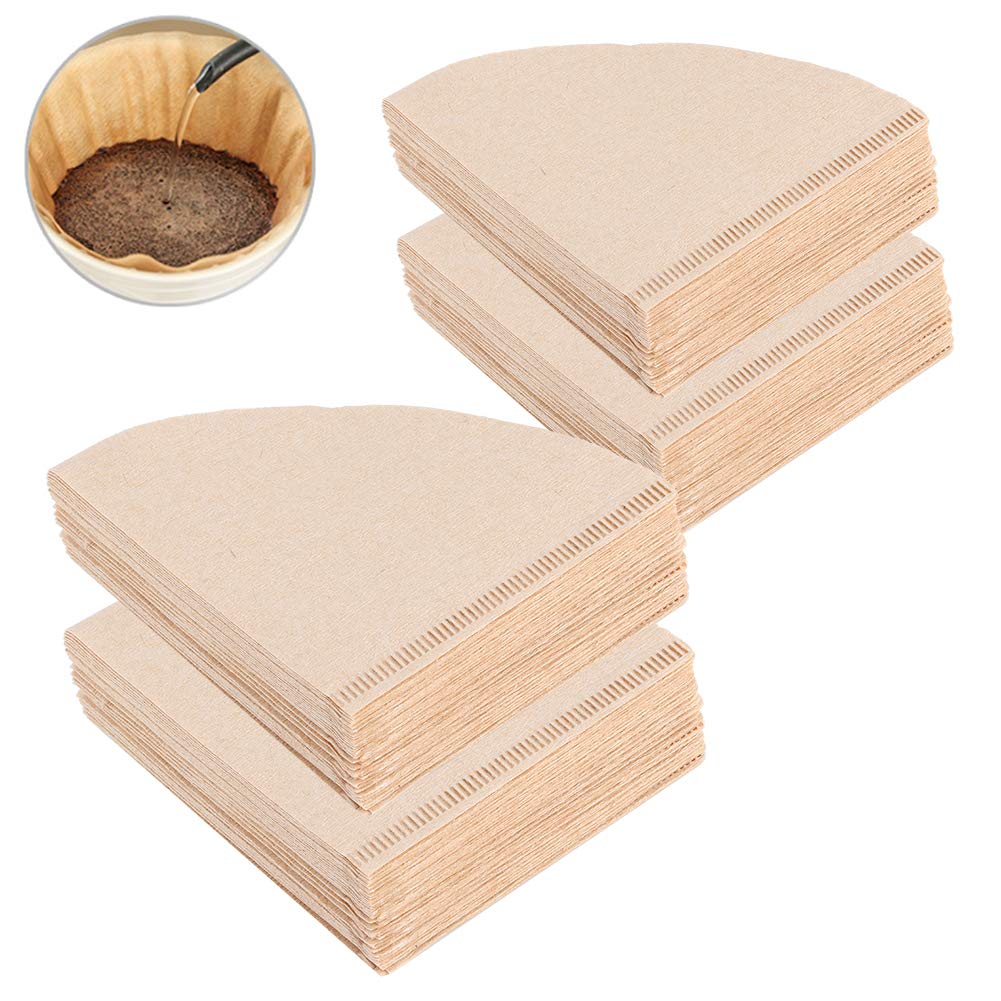 80pcs Cone Coffee Filters for Drip Coffee Makers - Premium Unbleached Paper Filters for Home, Office, and Camping Use - Compatible with Most Coffee Pots and Hand Brewers