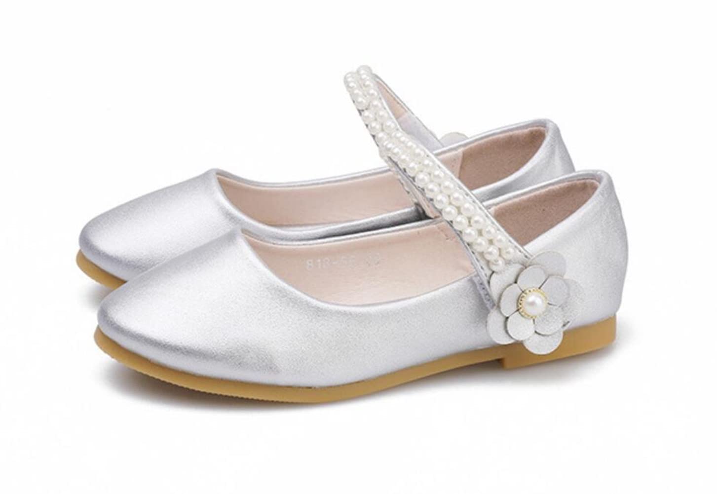 Girl's Mary Jane Ballet Flats - Flower Embellished Ballerina Shoes for Wedding & Party | Comfortable Dress Shoes for Special Occasions