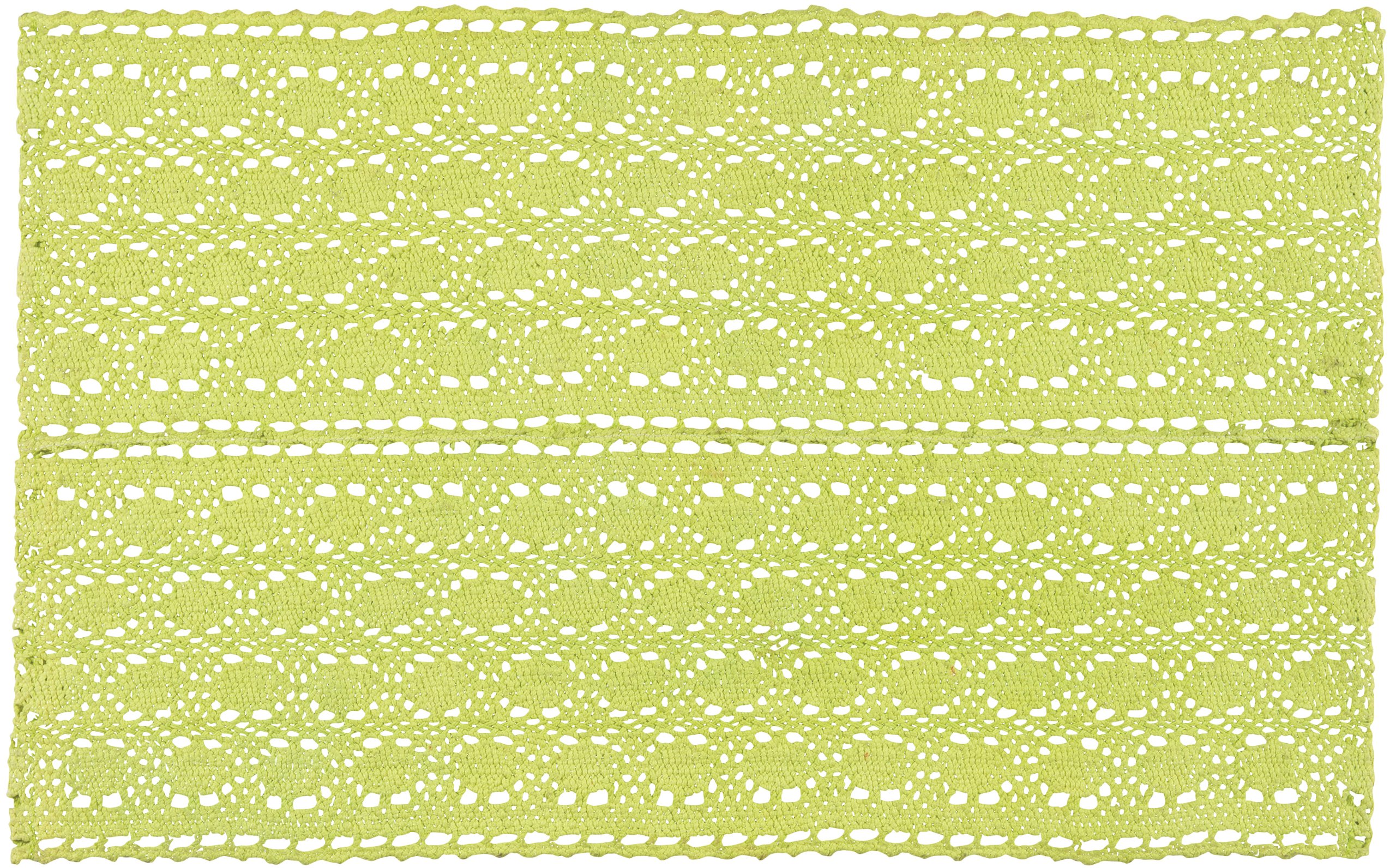 Now Designs Crochet Green Placemats Set of 4 - Eco-Friendly Table Mats for Dining Room, Kitchen Decor, and Holiday Dinner Parties
