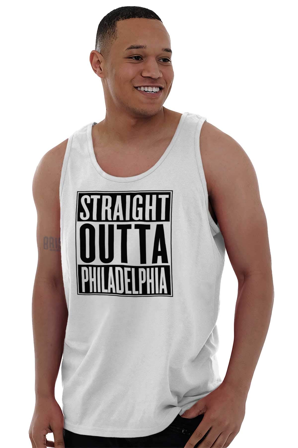 Straight Outta Philadelphia PA Tank Top T-Shirts for Men & Women - Vintage Style Casual Wear for Summer, Gym & Street Fashion