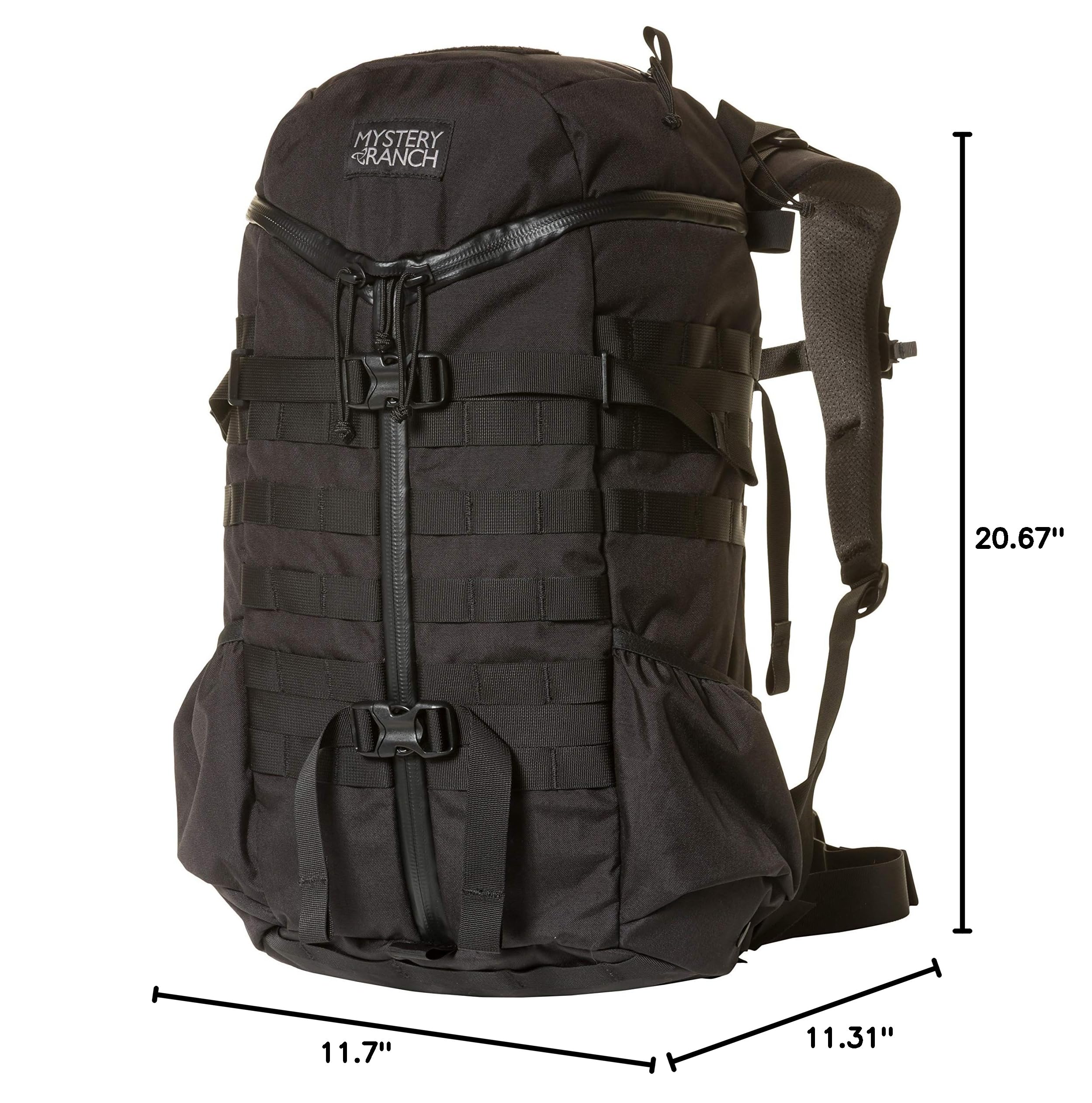 Mystery Ranch 2 Day Assault Pack - Tactical Military Backpack with MOLLE Webbing for Hiking, Camping & Outdoor Adventures (Black, Small/Medium) - Perfect for Day Trips, Travel & Tactical Gear Organization