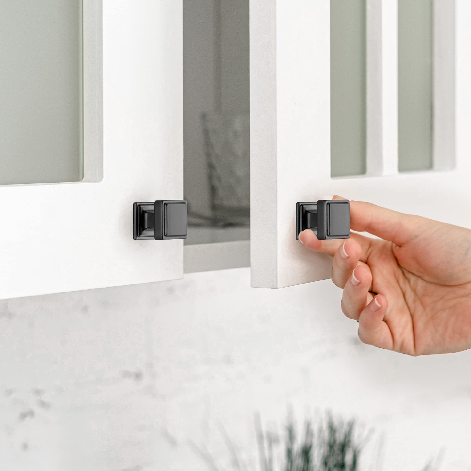 30 Pack Matte Black Square Cabinet Knobs - Home Expert Kitchen & Drawer Pulls for Cabinets, Drawers & Closet Doors | Durable Hardware for Modern Home, Office & DIY Renovation Projects