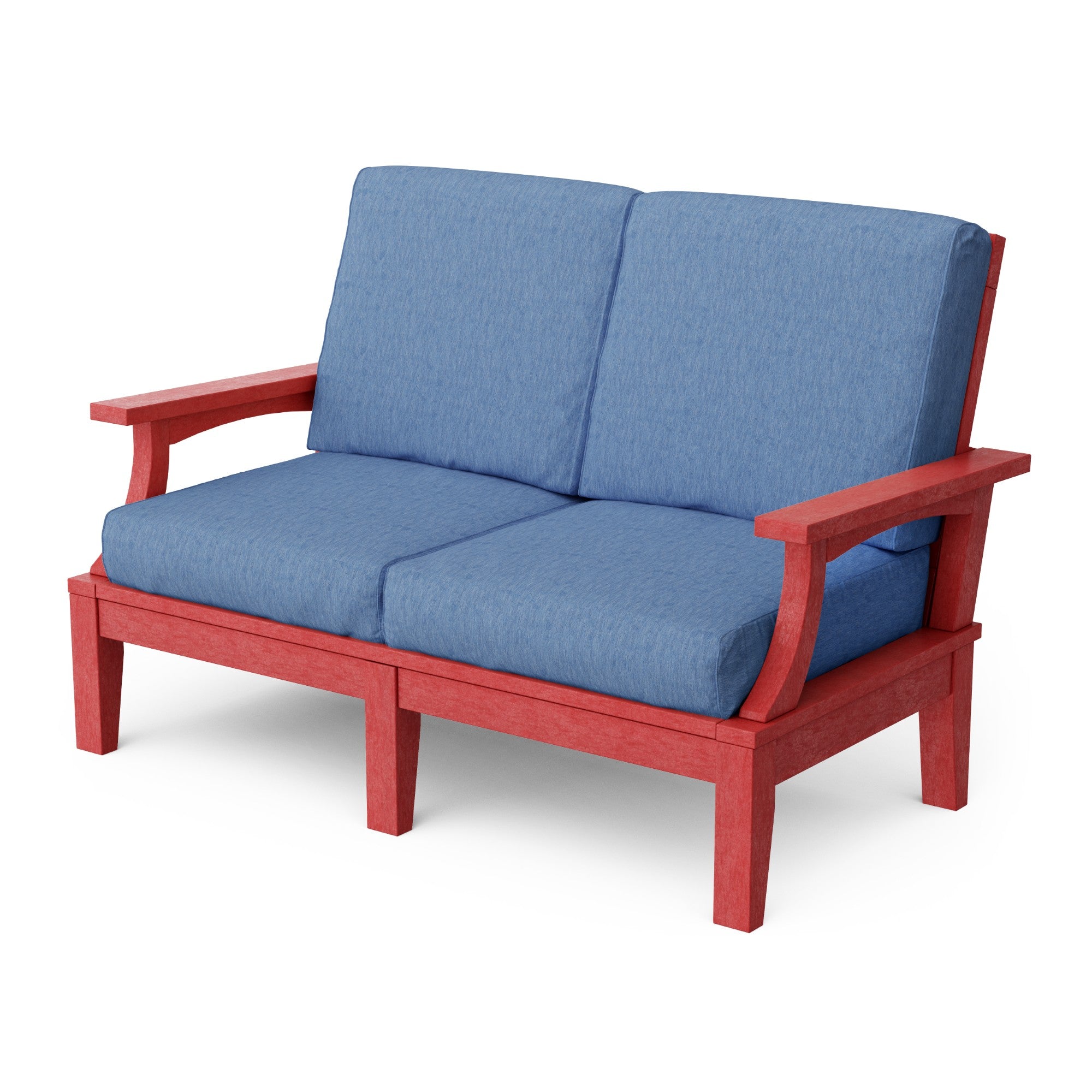 Heritage Deep Seating Love Seat Cushioned Sofa - Outdoor Patio Furniture for Garden, Poolside & Backyard Relaxation
