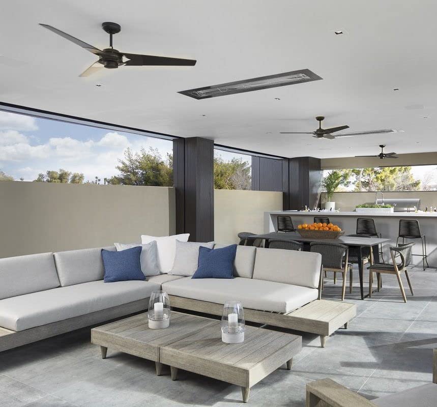 Torsion 52-Inch Dark Bronze Ceiling Fan with Black Blades & Remote Control - Perfect for Living Rooms, Bedrooms, and Outdoor Spaces