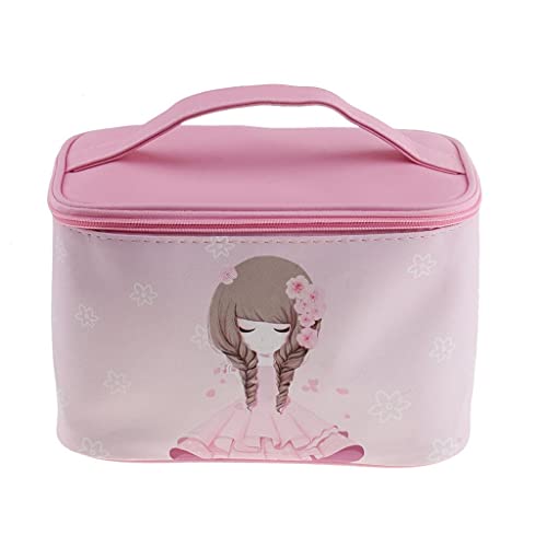 GAH Travel Makeup Box Bag - Waterproof Cosmetic Pouch & Toiletry Organizer with Zipper (Pink) - Perfect for Travel, Gym, and Daily Essentials Storage