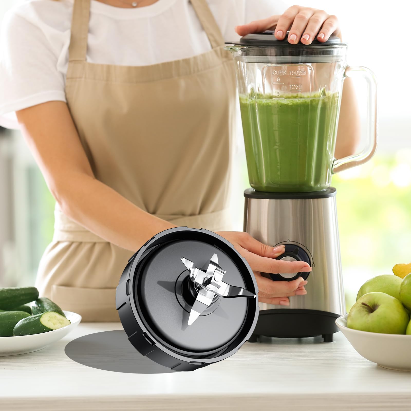 Ninja Blender Replacement Blade - 7 Fins Blade Assembly Compatible with Auto iQ BL482_30, CT680, BL492_30, BN801, BL2012 - Perfect for Smoothies, Juicing & Food Prep