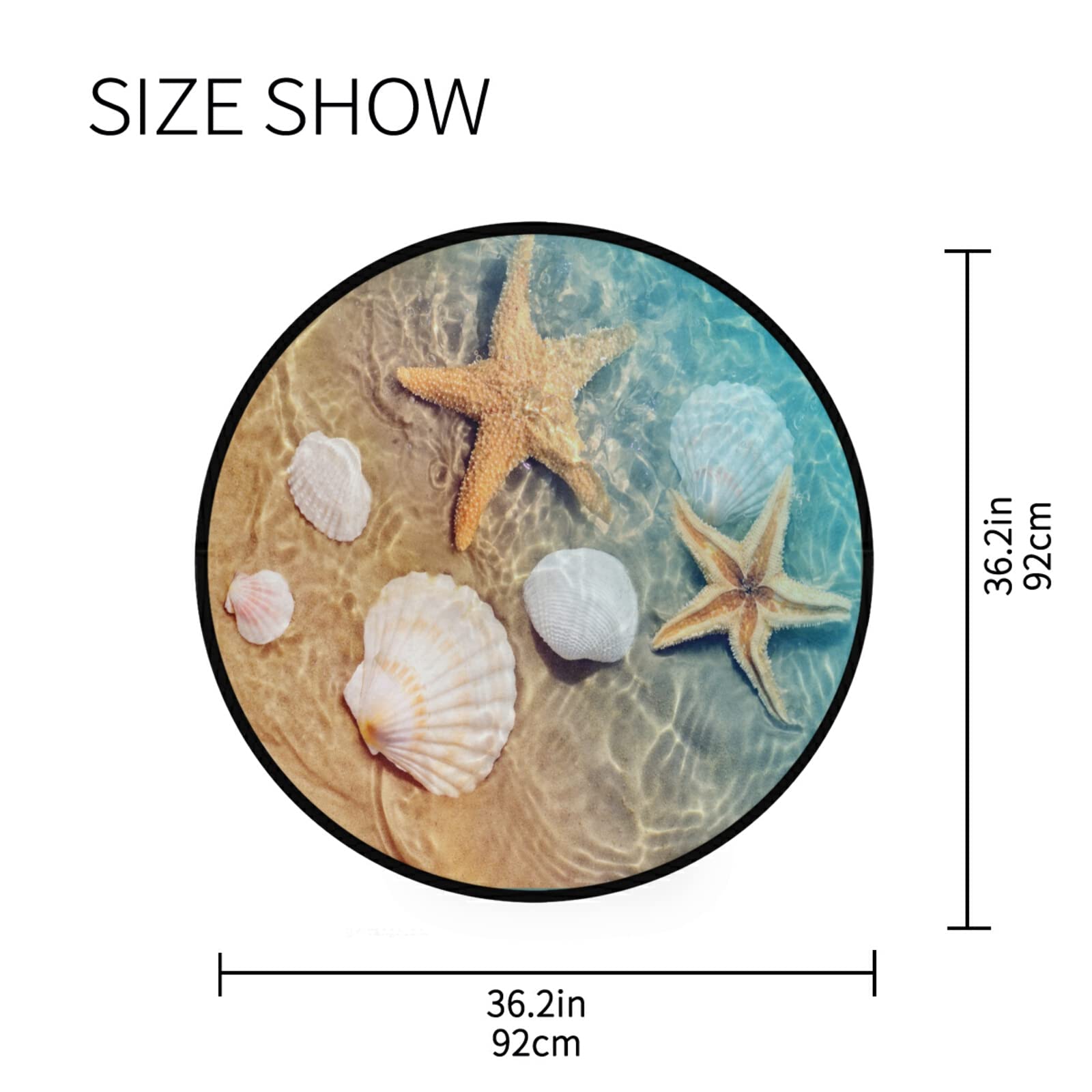 Non-Slip 3FT Round Area Rug - Soft Washable Indoor Floor Mat for Bedroom, Kitchen, Bathroom, Nursery, Living Room, Home Office & Hallway | Perfect for Beach House Decor, Cozy Home Accent & High-Traffic Areas