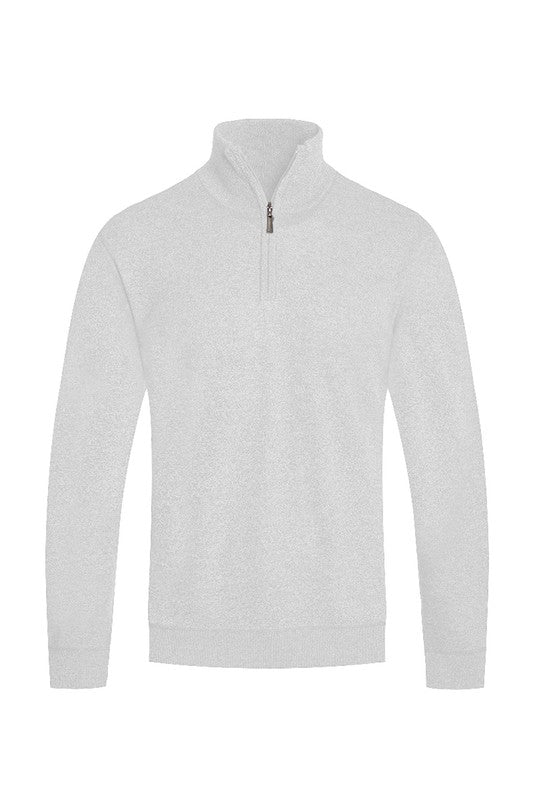 Men's Knit Quarter Zip Sweater - Lightweight Pullover for Casual Wear & Outdoor Activities | Fall & Winter Fashion