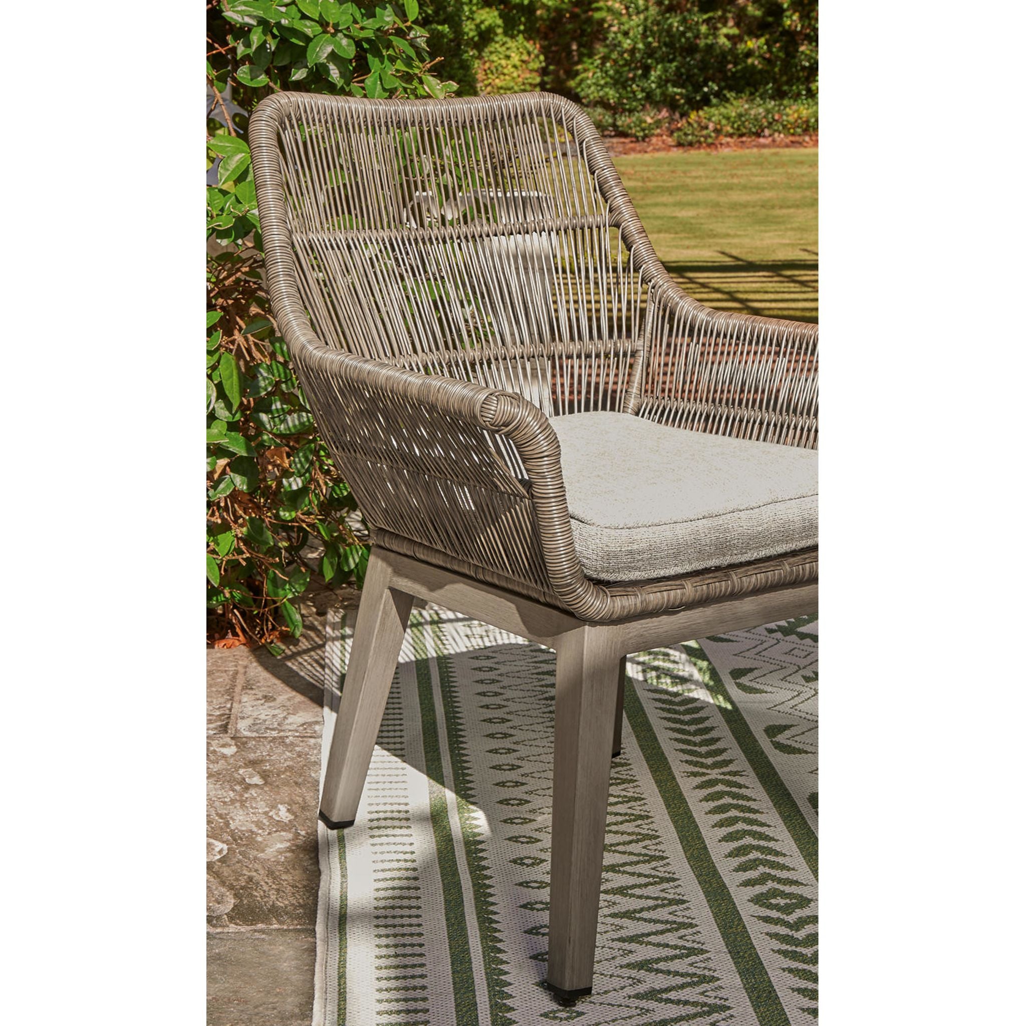 7-Piece Beige Outdoor Dining Set for Beachfront & Patio - Waterproof Wicker Furniture for Coastal & Backyard Entertaining