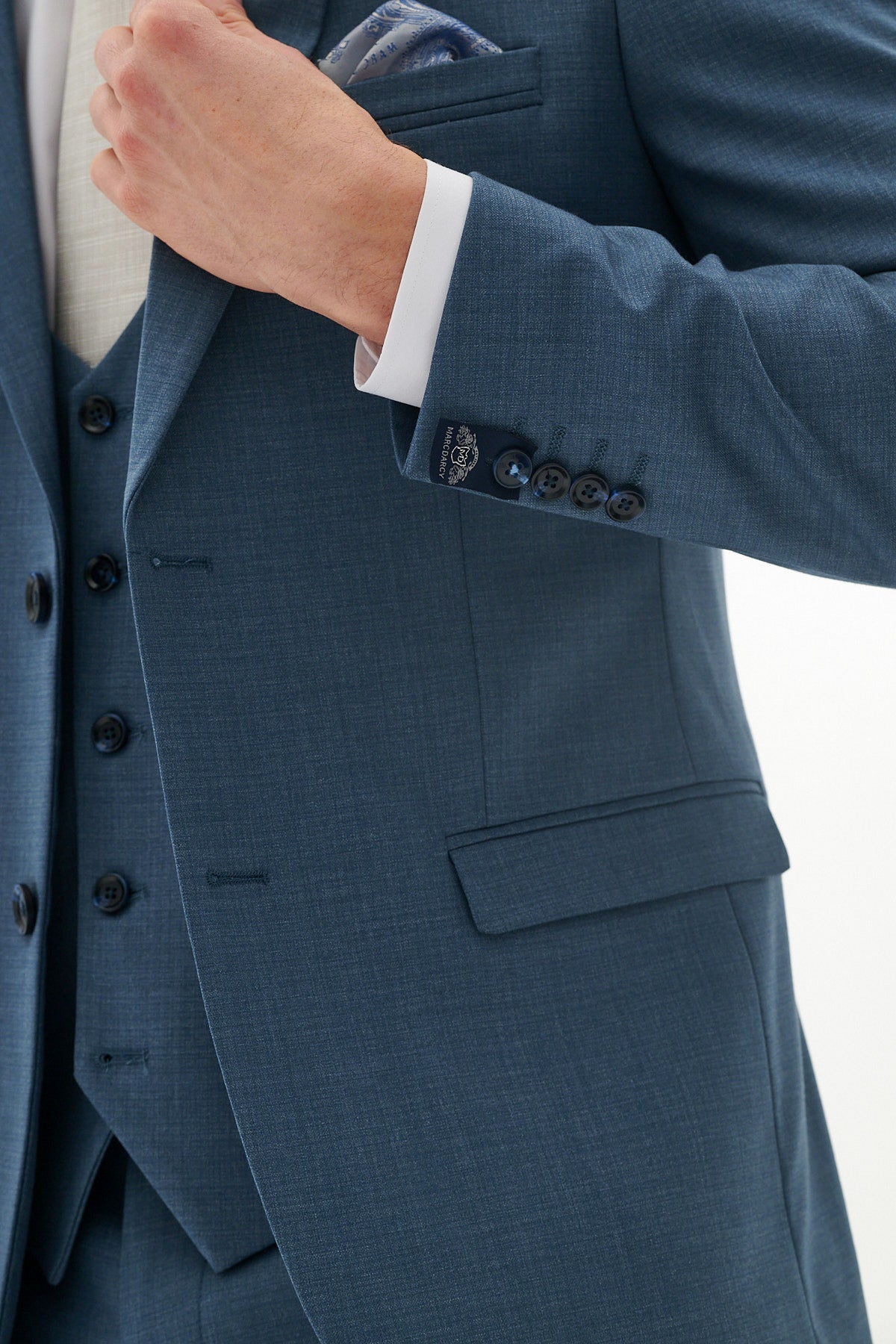 FINLEY Men's Teal Blue Three Piece Suit - Formal Business Attire for Weddings, Interviews & Special Occasions
