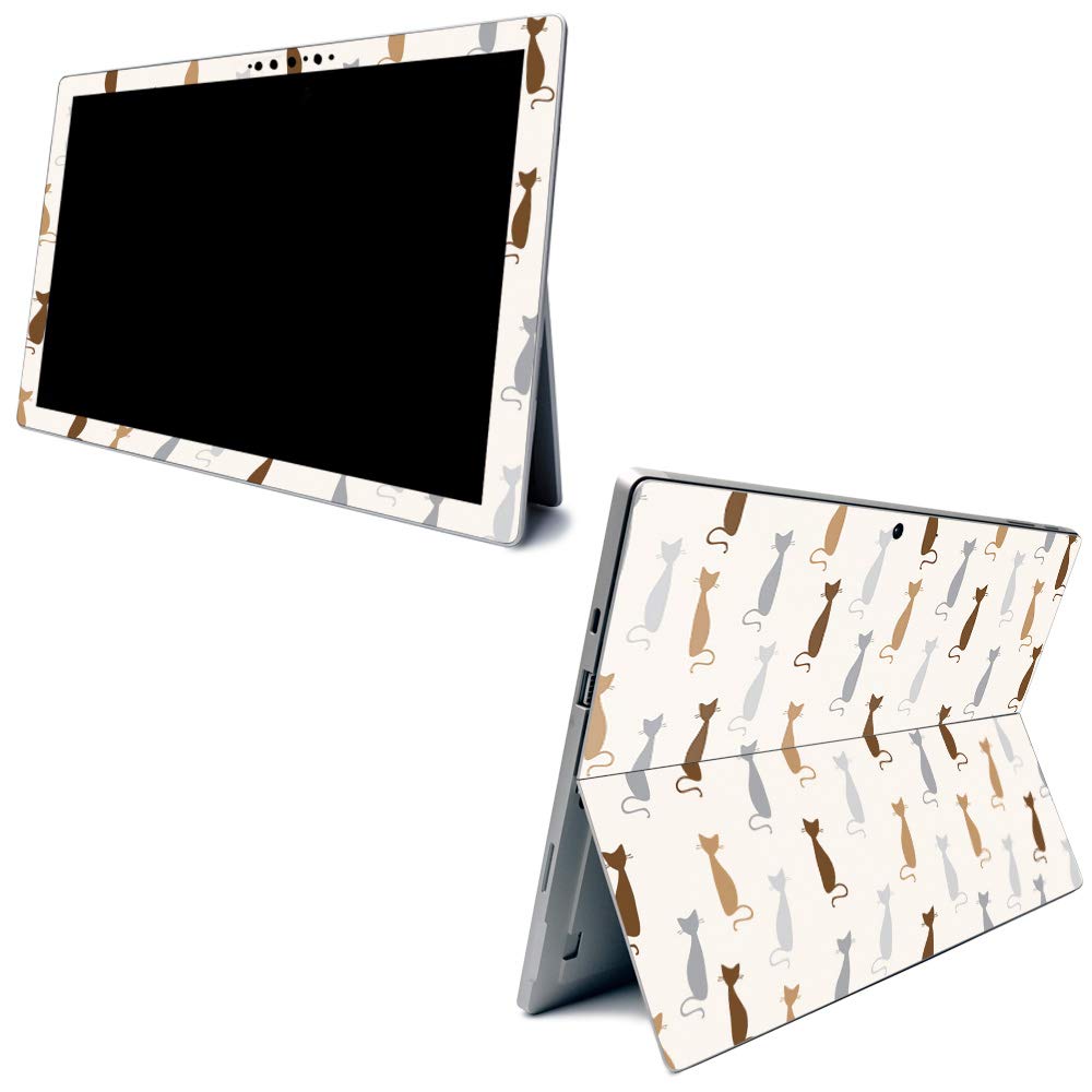 Premium Carbon Fiber Skin for Microsoft Surface Pro 7 - Stylish Cat Lady Design | Textured Protective Cover | Easy Application & Removal | Made in USA | Perfect for Work, Travel & Personalization
