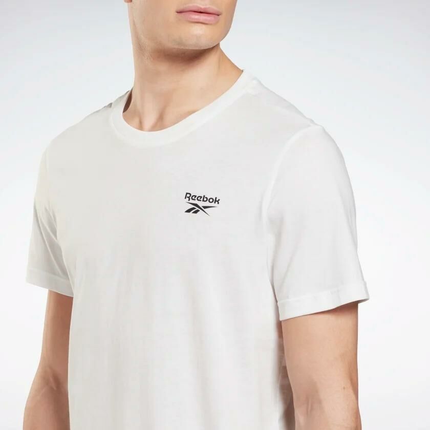 Reebok Men's LFT Logo White T-Shirt - Comfortable Cotton Crewneck Tee for Casual Wear, Gym & Everyday Outfits