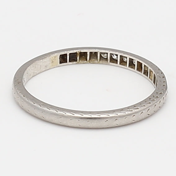 0.05 Carat J SI2 Diamond Platinum Wedding Band Ring for Women - Elegant Bridal Jewelry & Anniversary Gift for Her